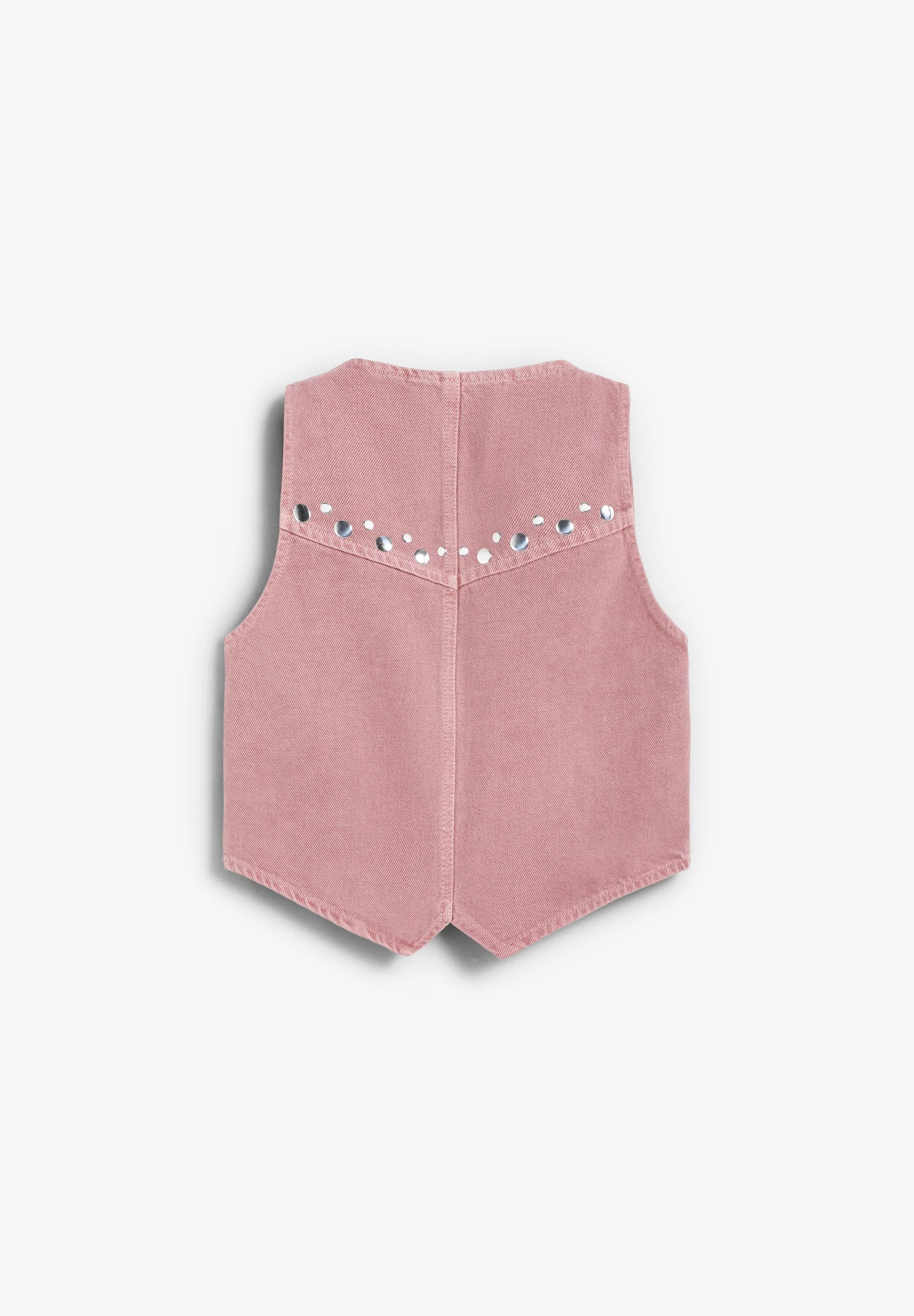 STUDDED DENIM WAISTCOAT - Image 8