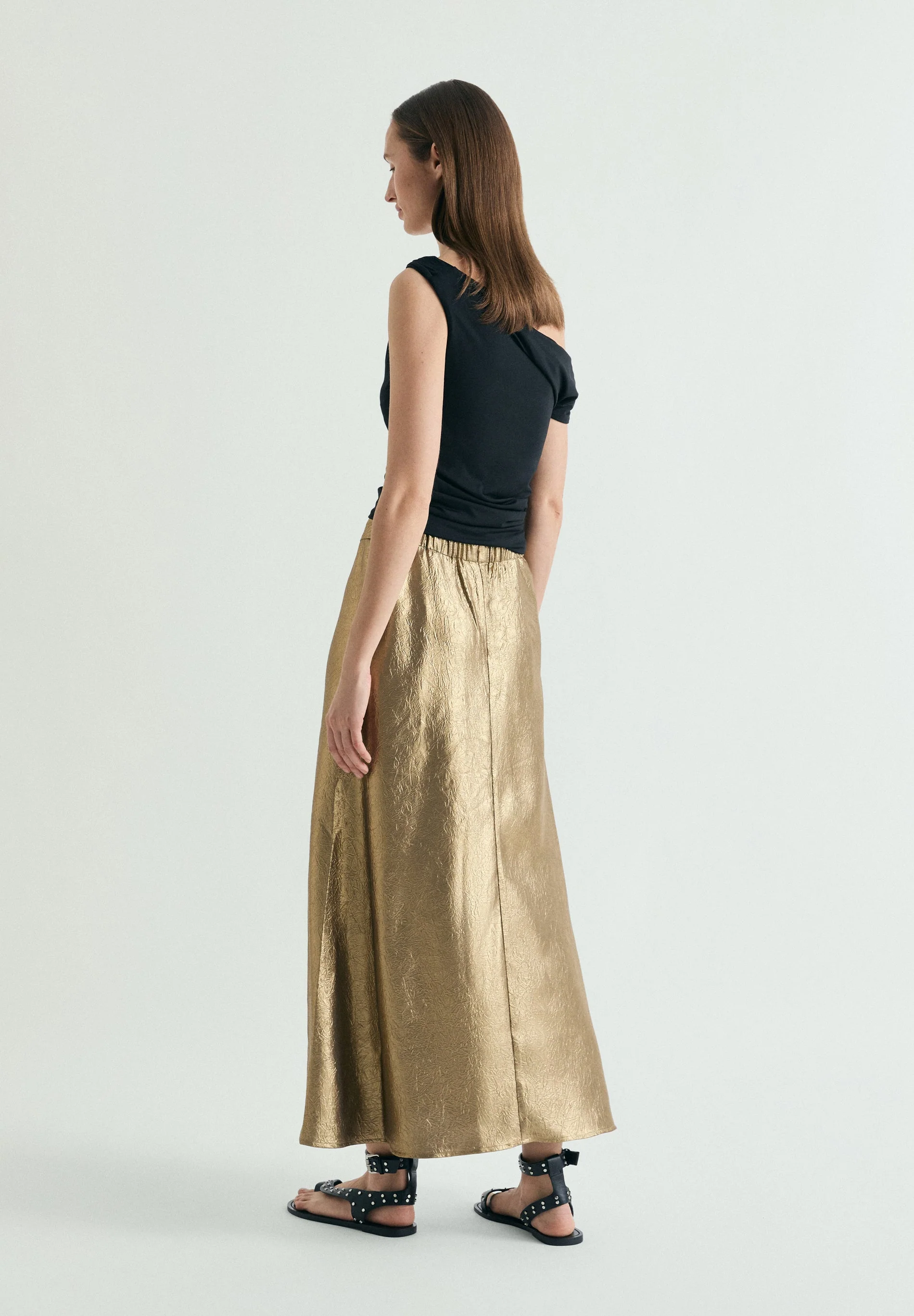 METALLIC MIDI SKIRT - Image 3