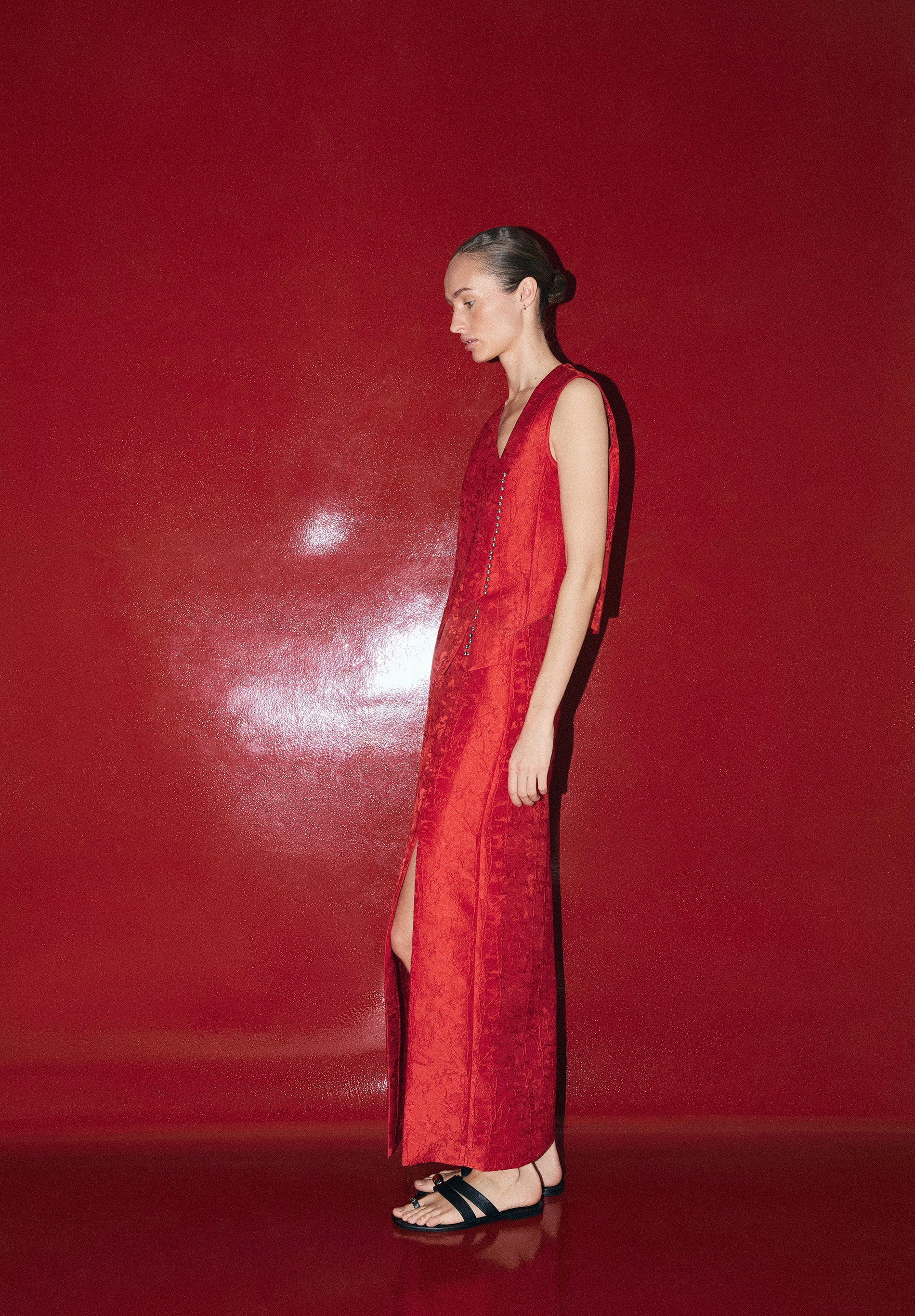 BROCADE SKIRT WITH SLIT - Image 6