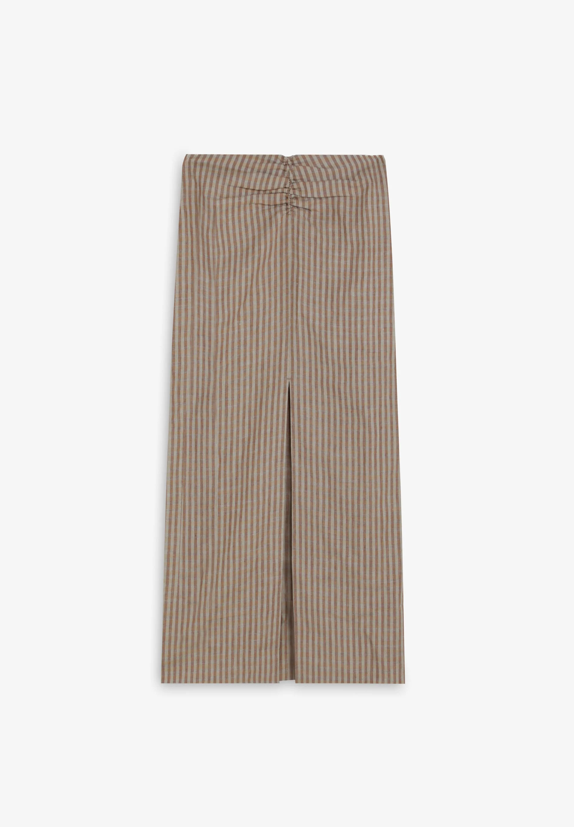 GATHERED GINGHAM SKIRT - Image 5