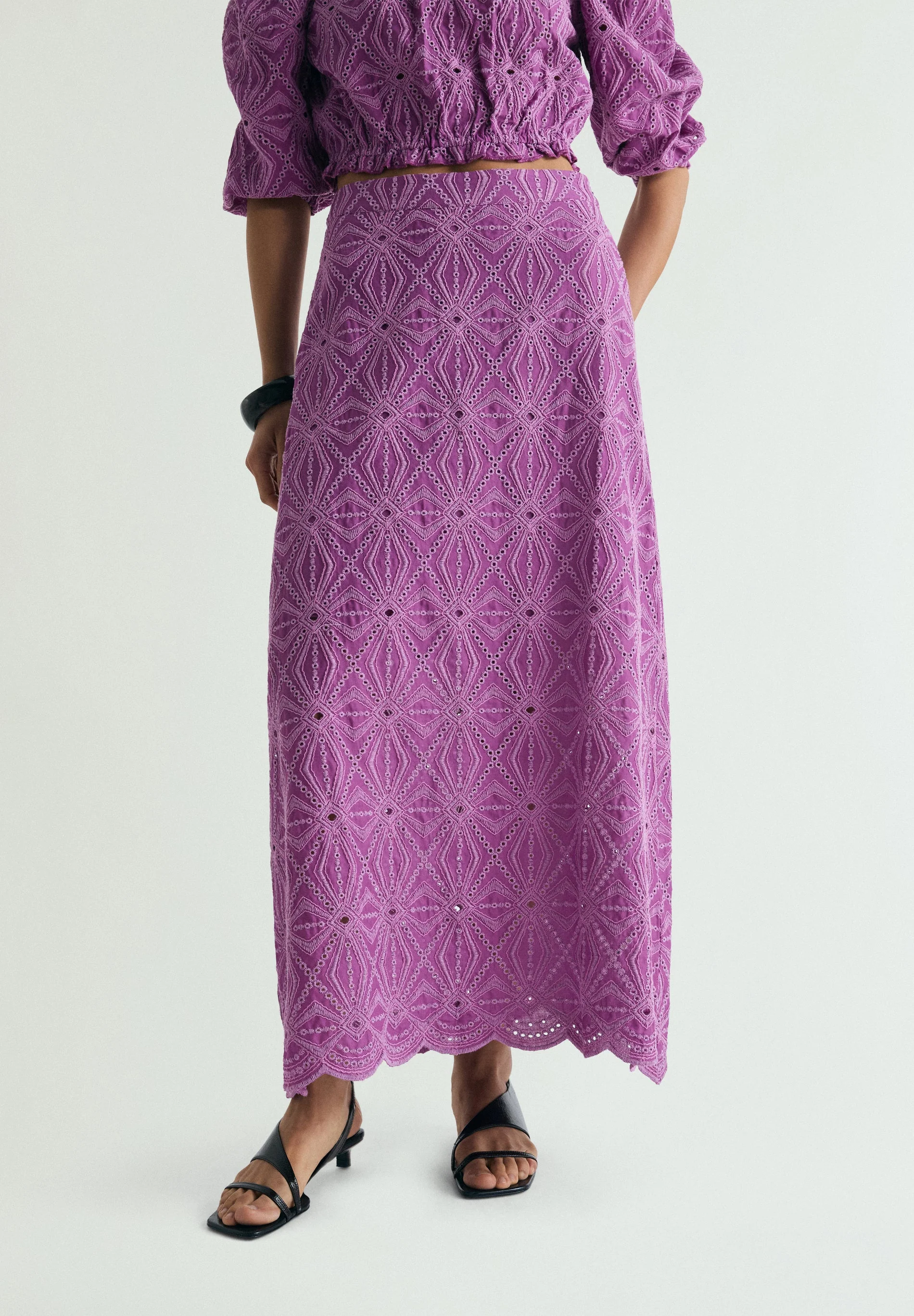 OPENWORK MIDI SKIRT - Image 2
