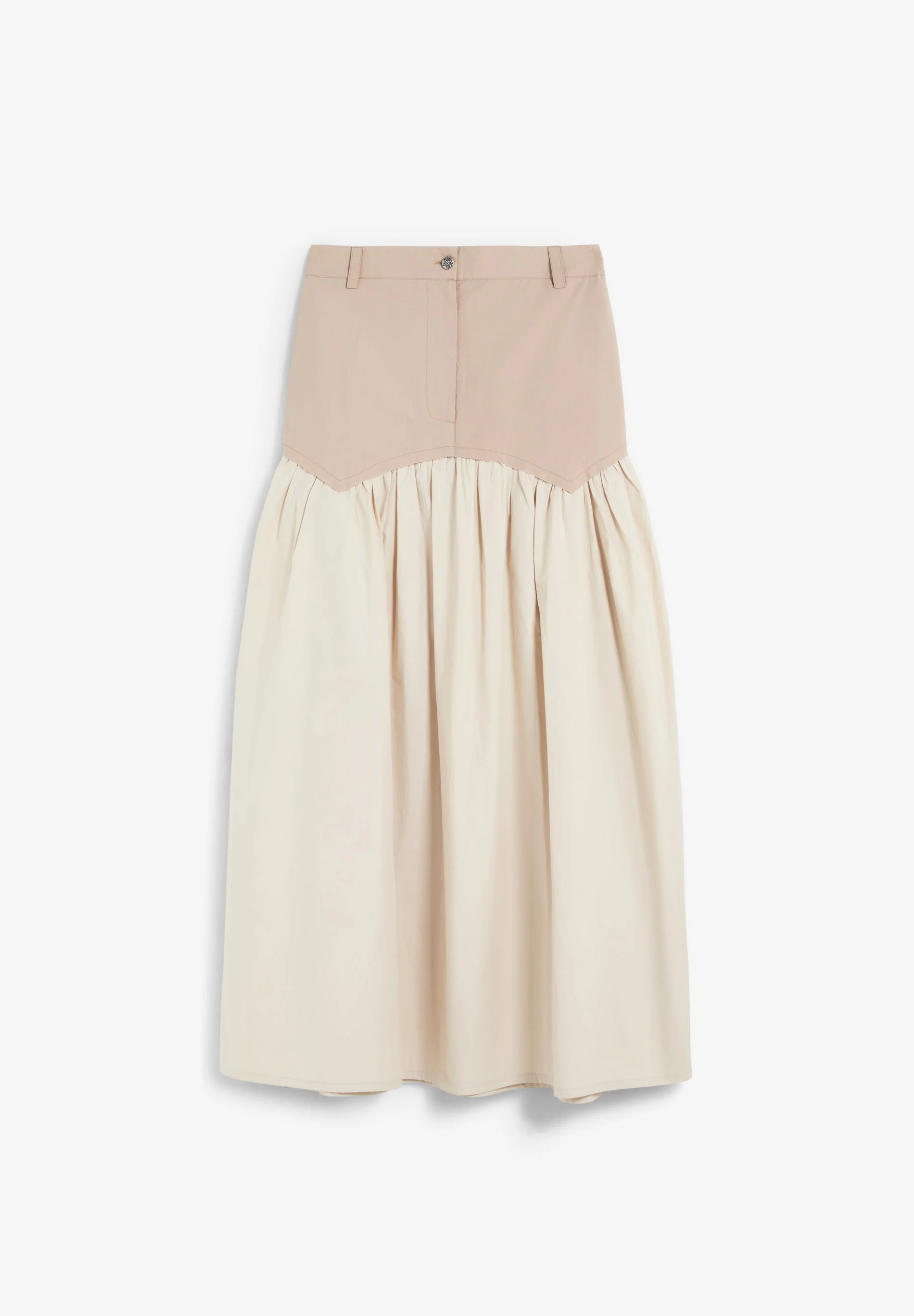 CONTRAST MIDI SKIRT - Image 4