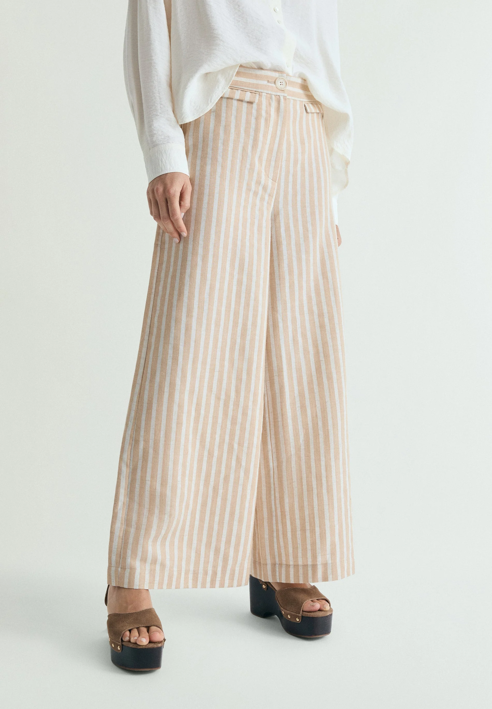 STRIPED LINEN TROUSERS - Image 2