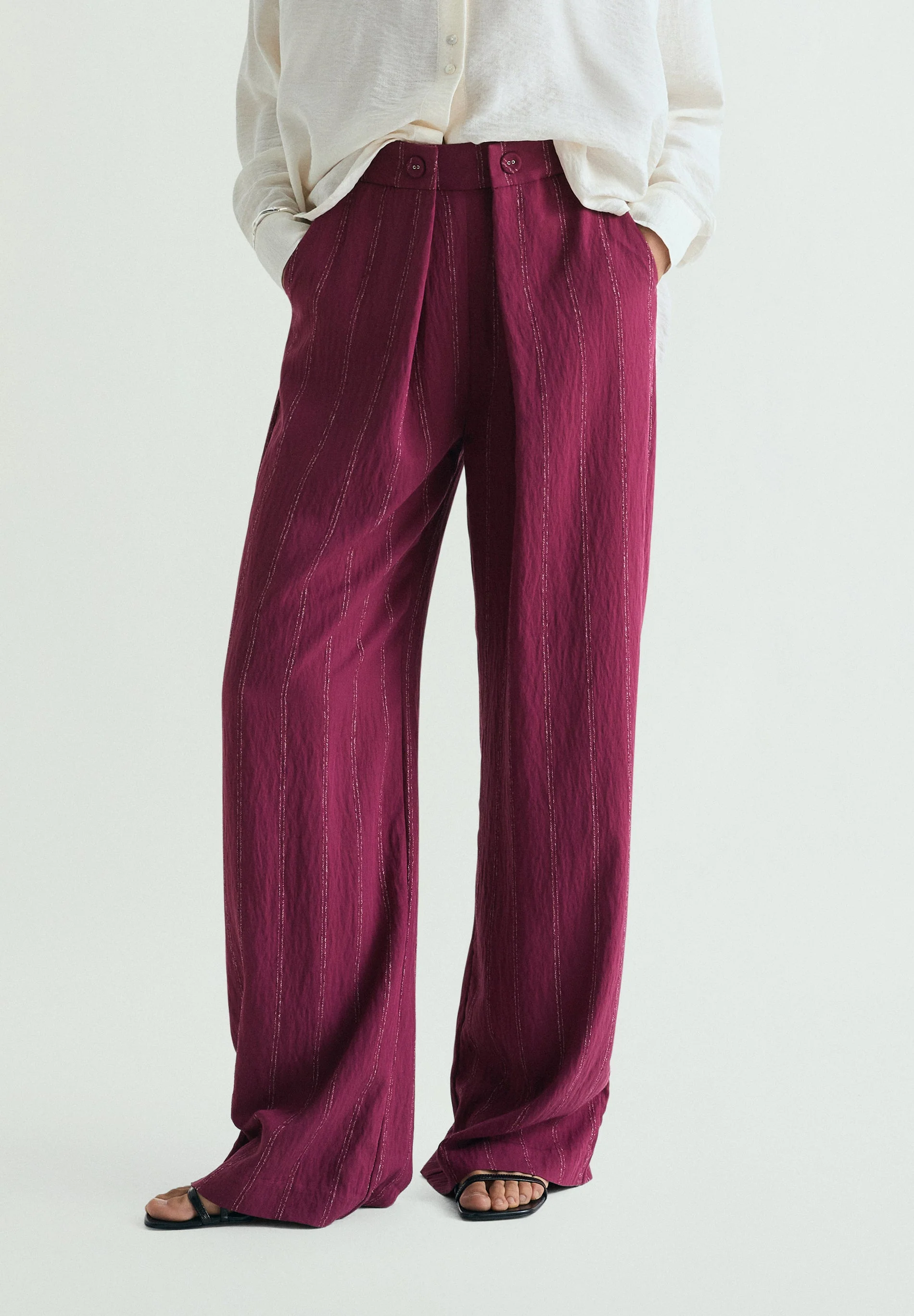 STRIPED TROUSERS WITH DARTS - Image 2