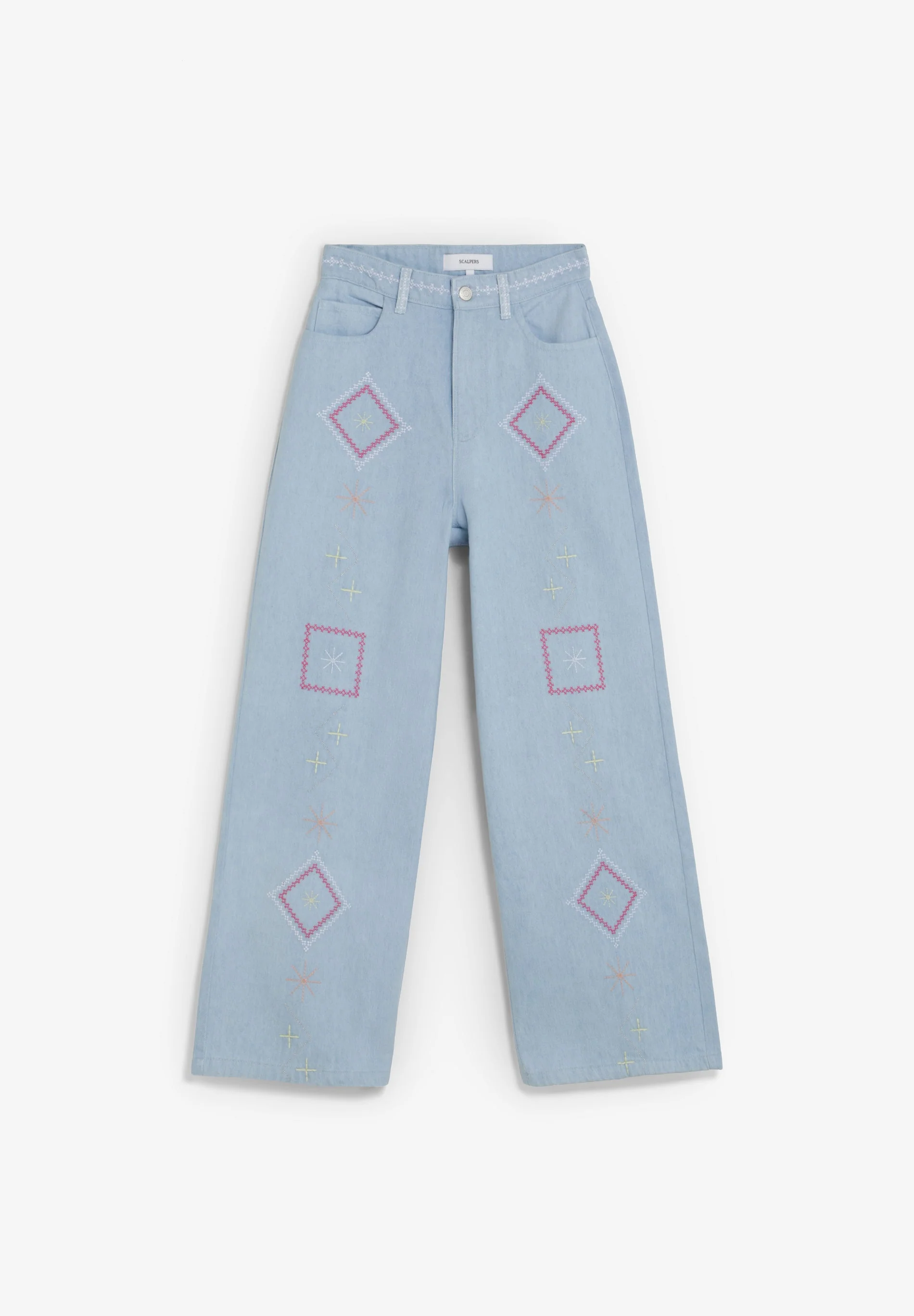 EMBROIDERED WIDE LEG JEANS - Image 4