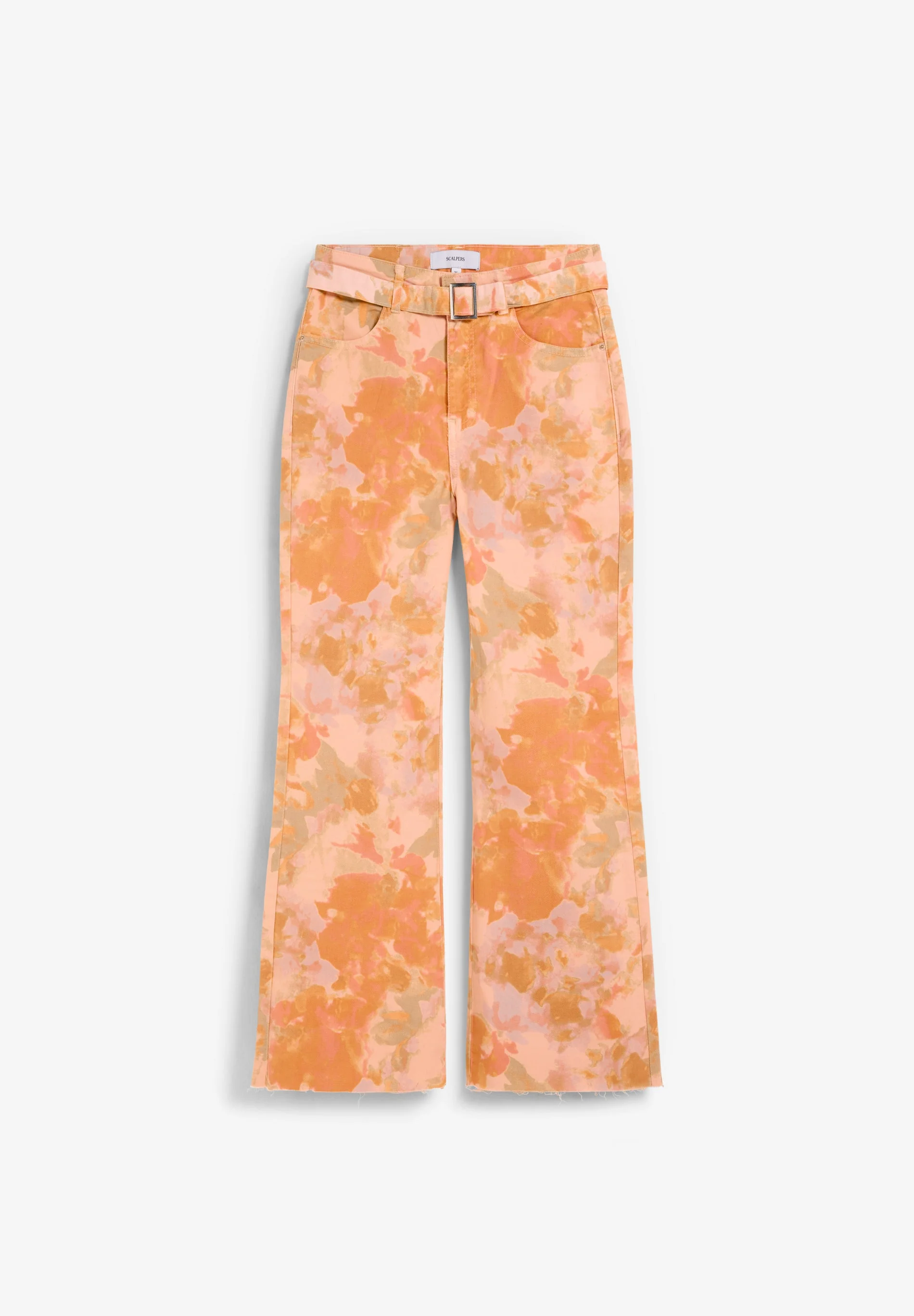 FLARED FLORAL PRINT JEANS - Image 4