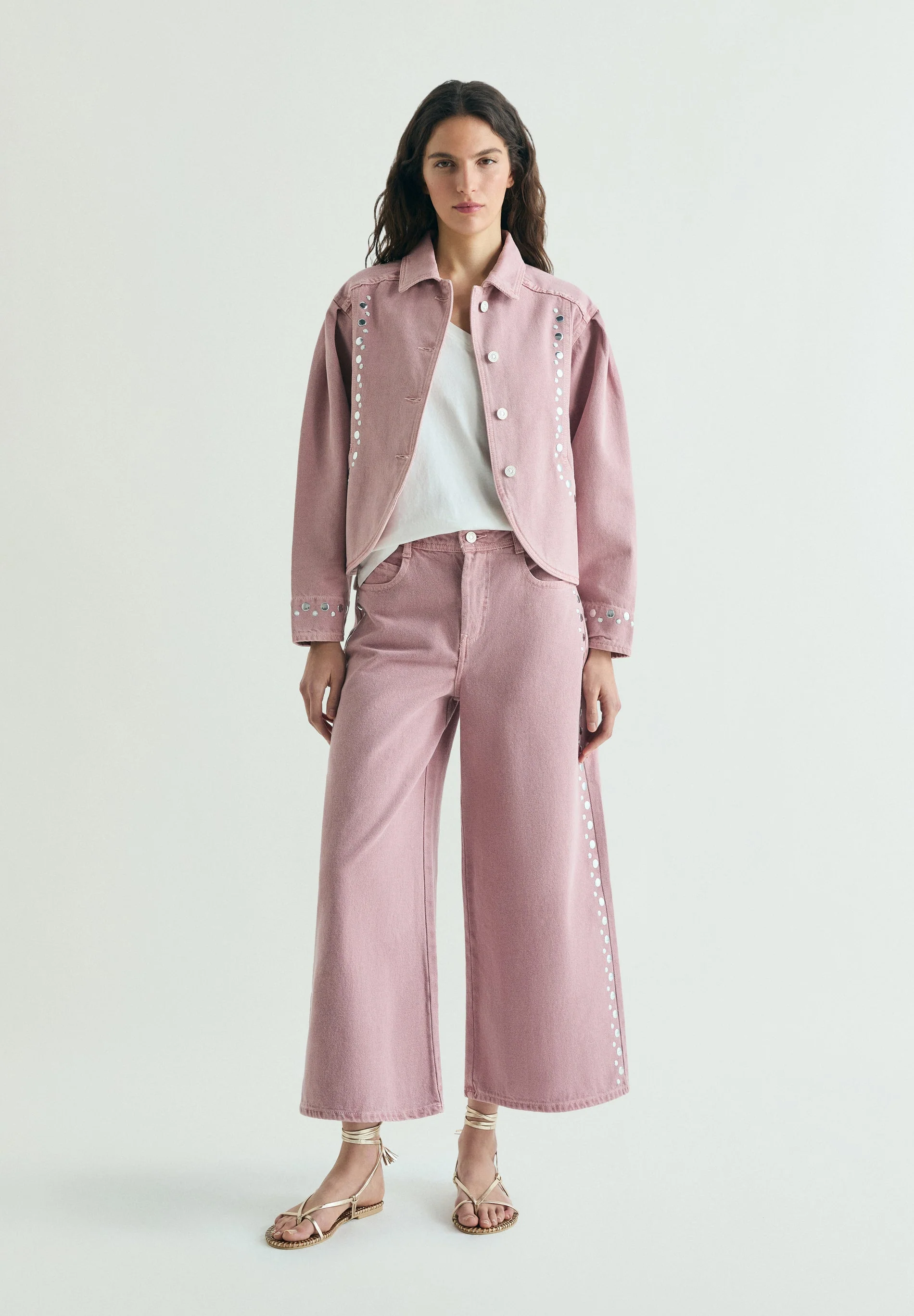 STUDDED CULOTTE JEANS - Image 6