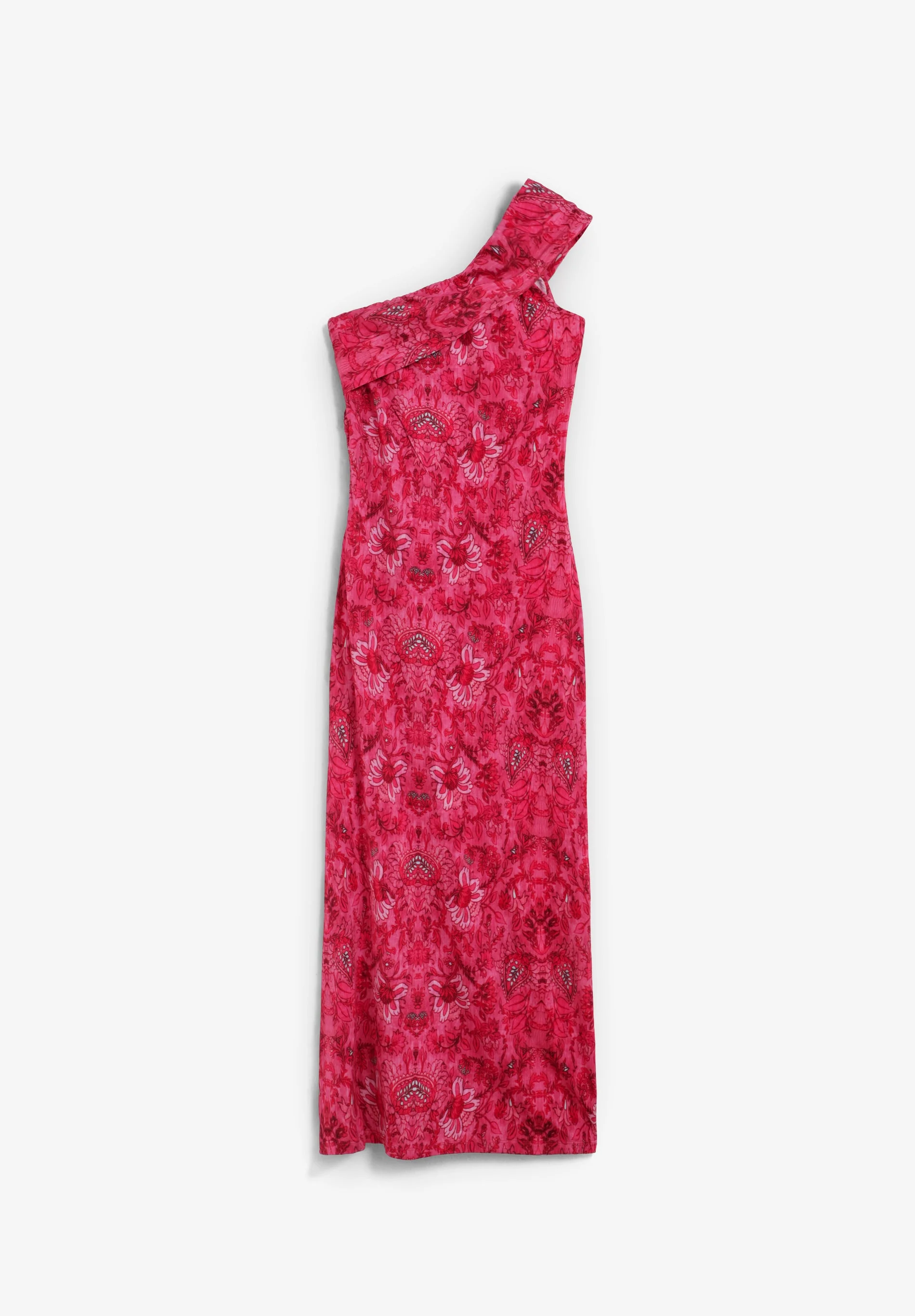 ASYMMETRIC PRINTED MIDI DRESS - Image 2