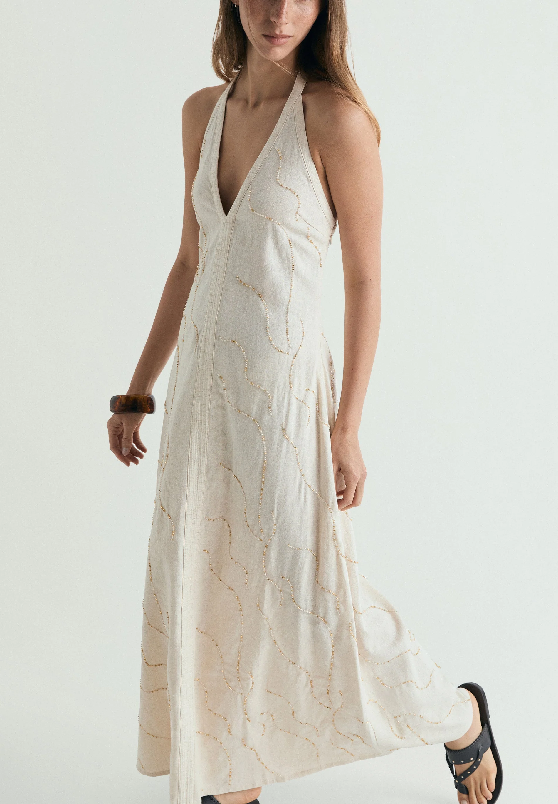 BEADED HALTER DRESS - Image 2