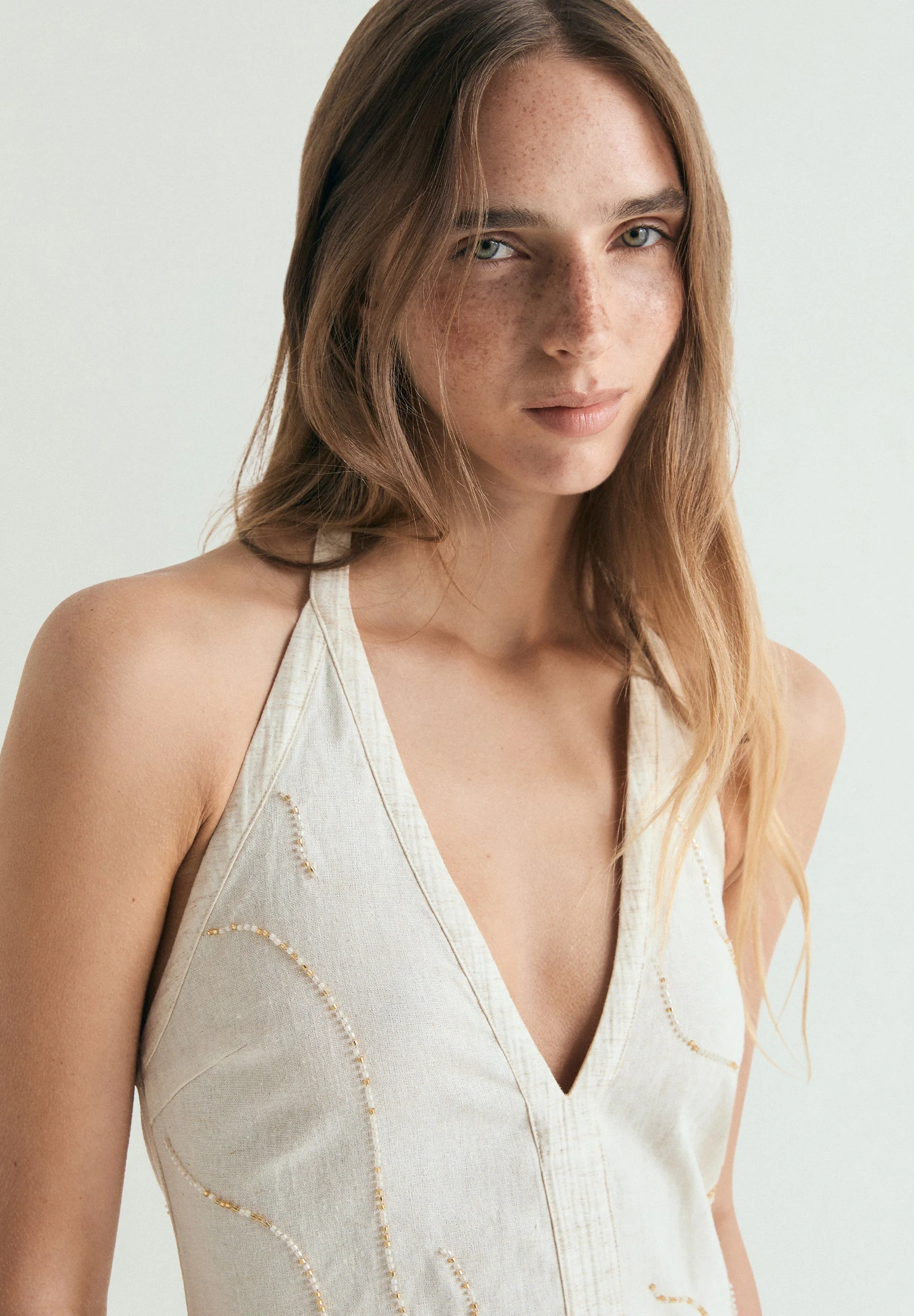 BEADED HALTER DRESS - Image 4