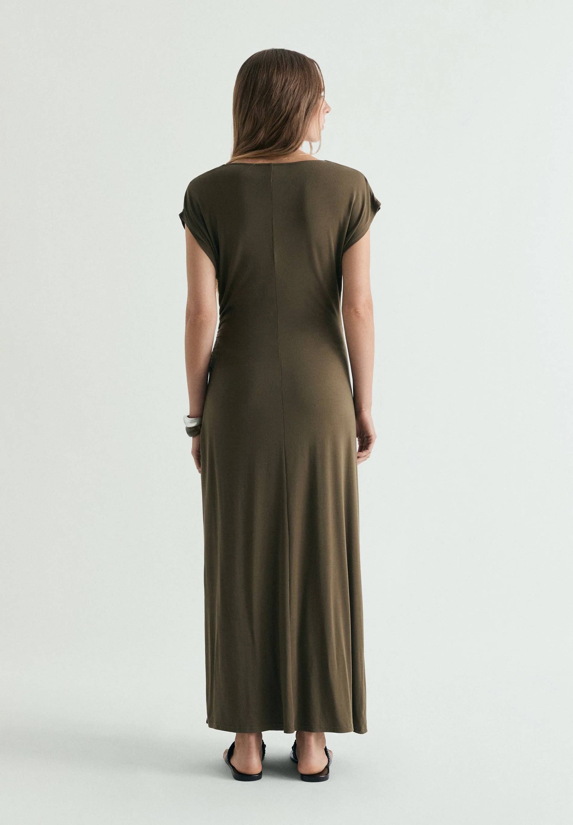 DRAPED CUPRO DRESS - Image 3