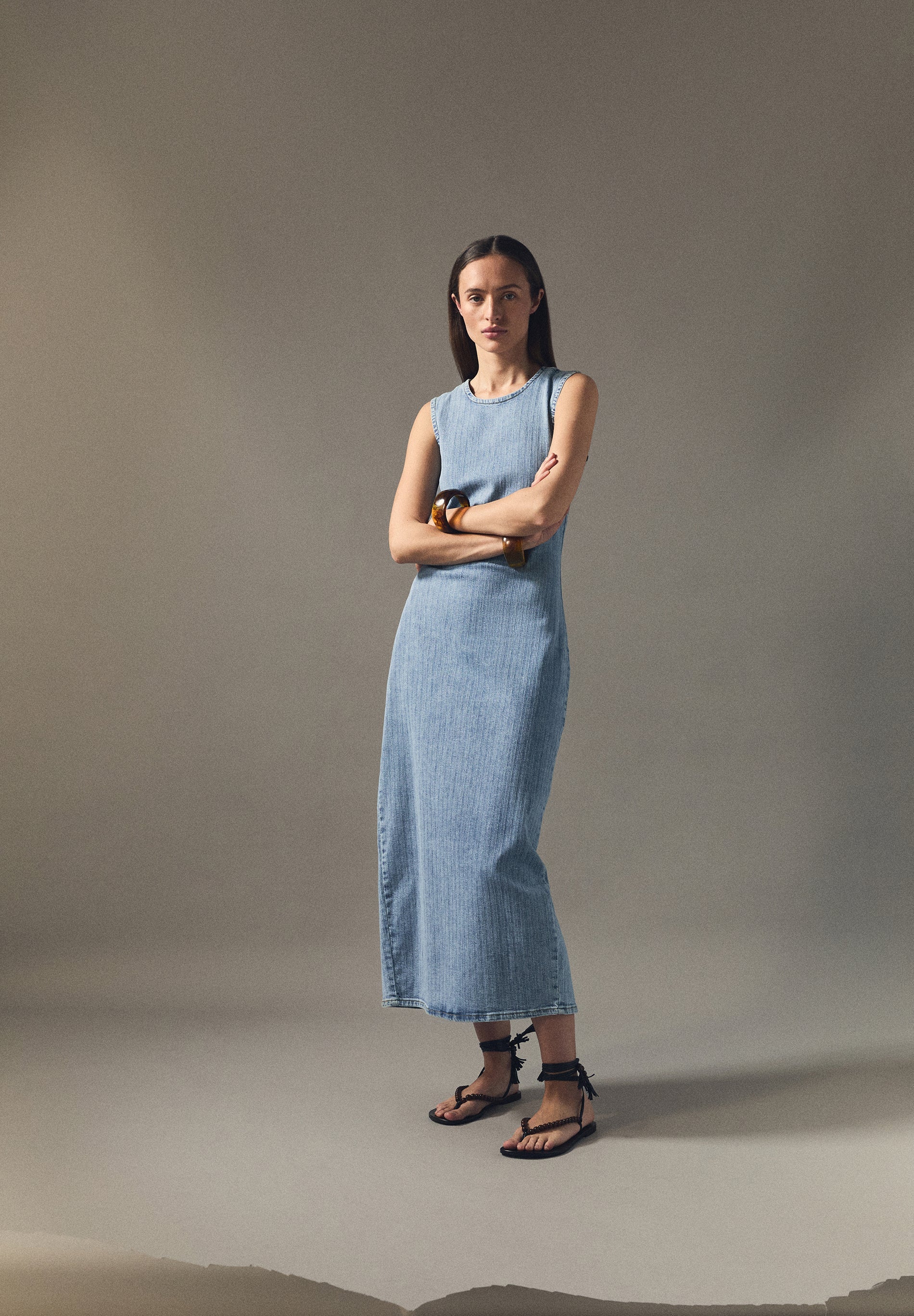 DENIM MIDI DRESS - Image 6