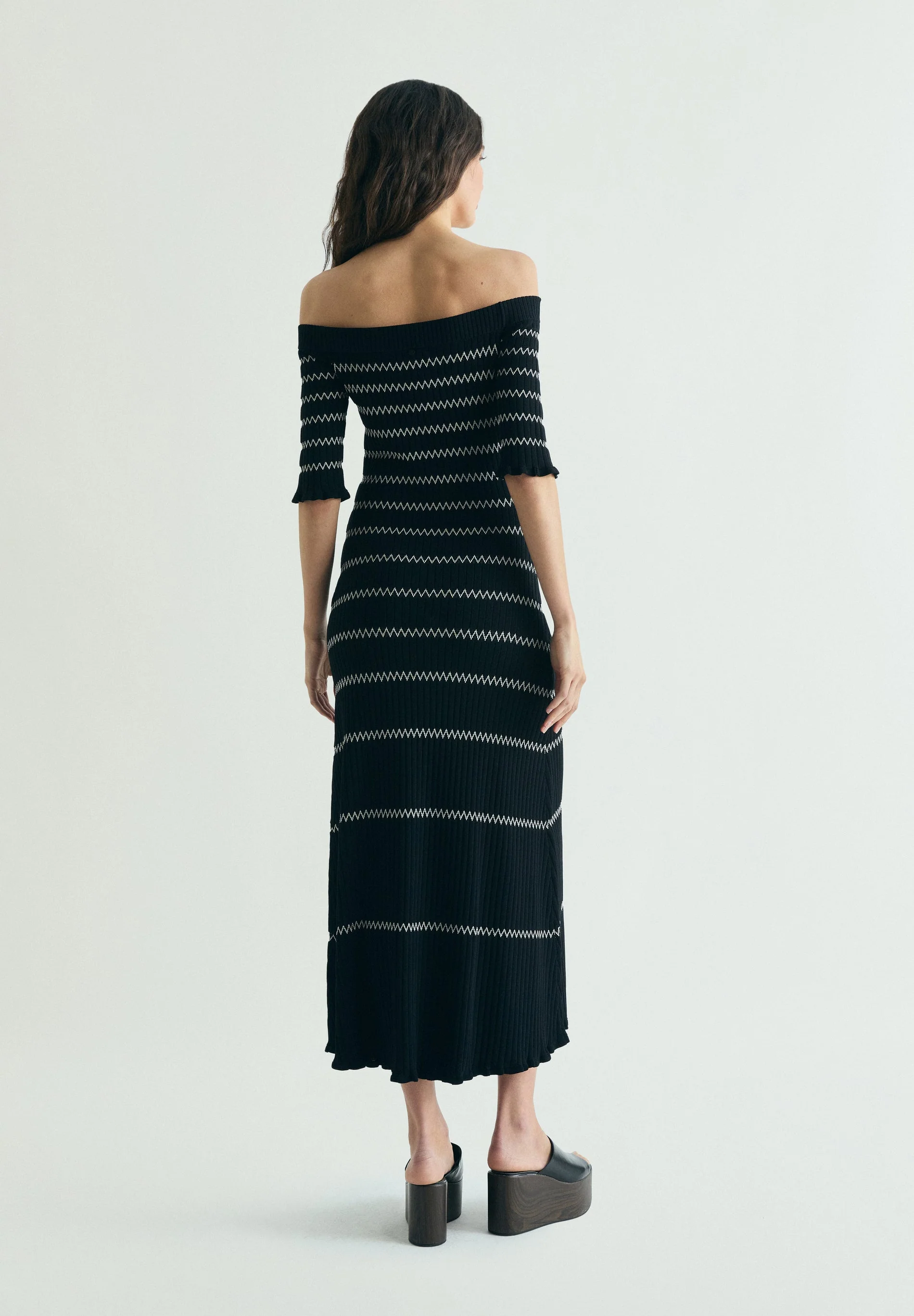 BARDOT NECKLINE KNIT DRESS - Image 5