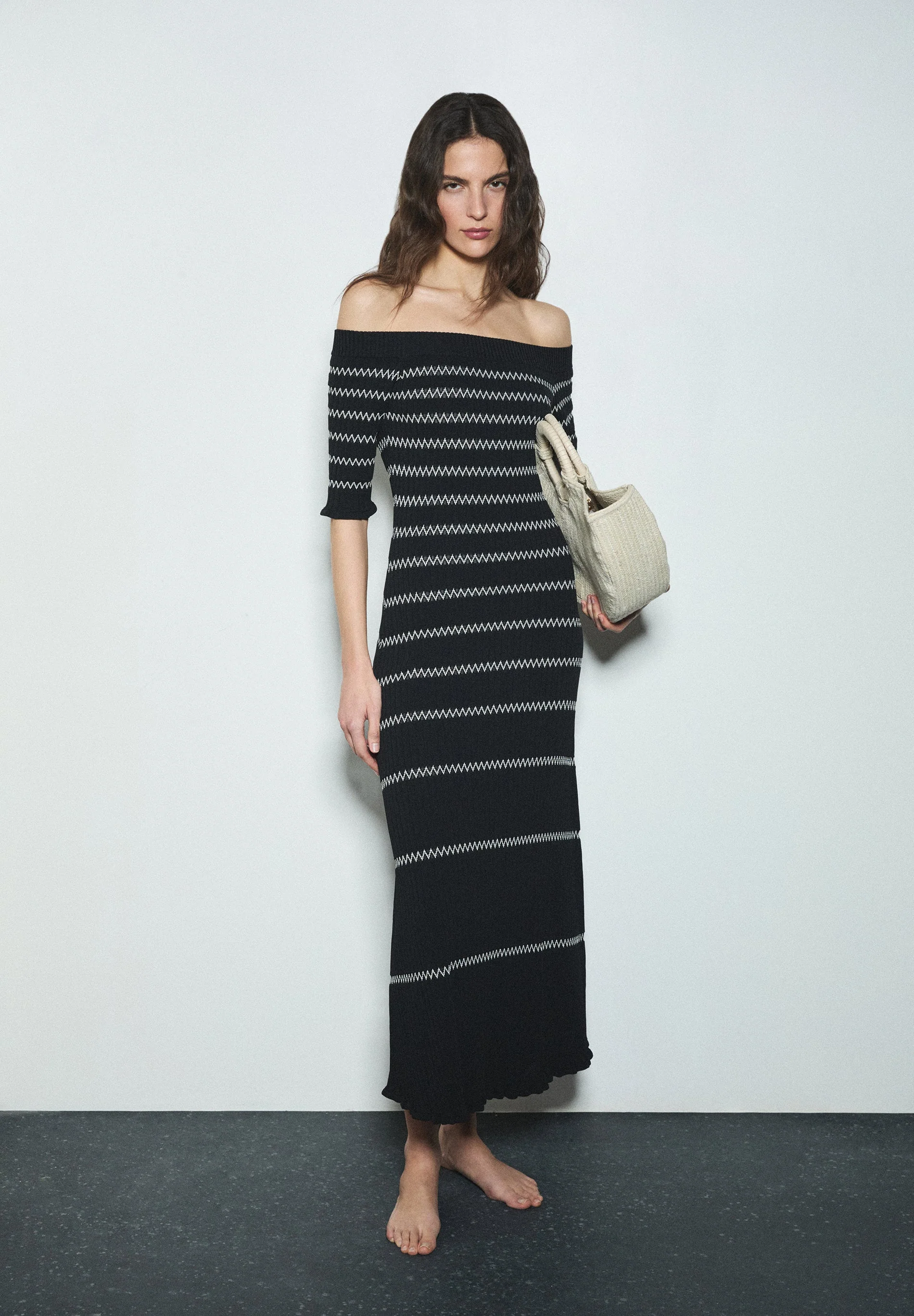 BARDOT NECKLINE KNIT DRESS - Image 8