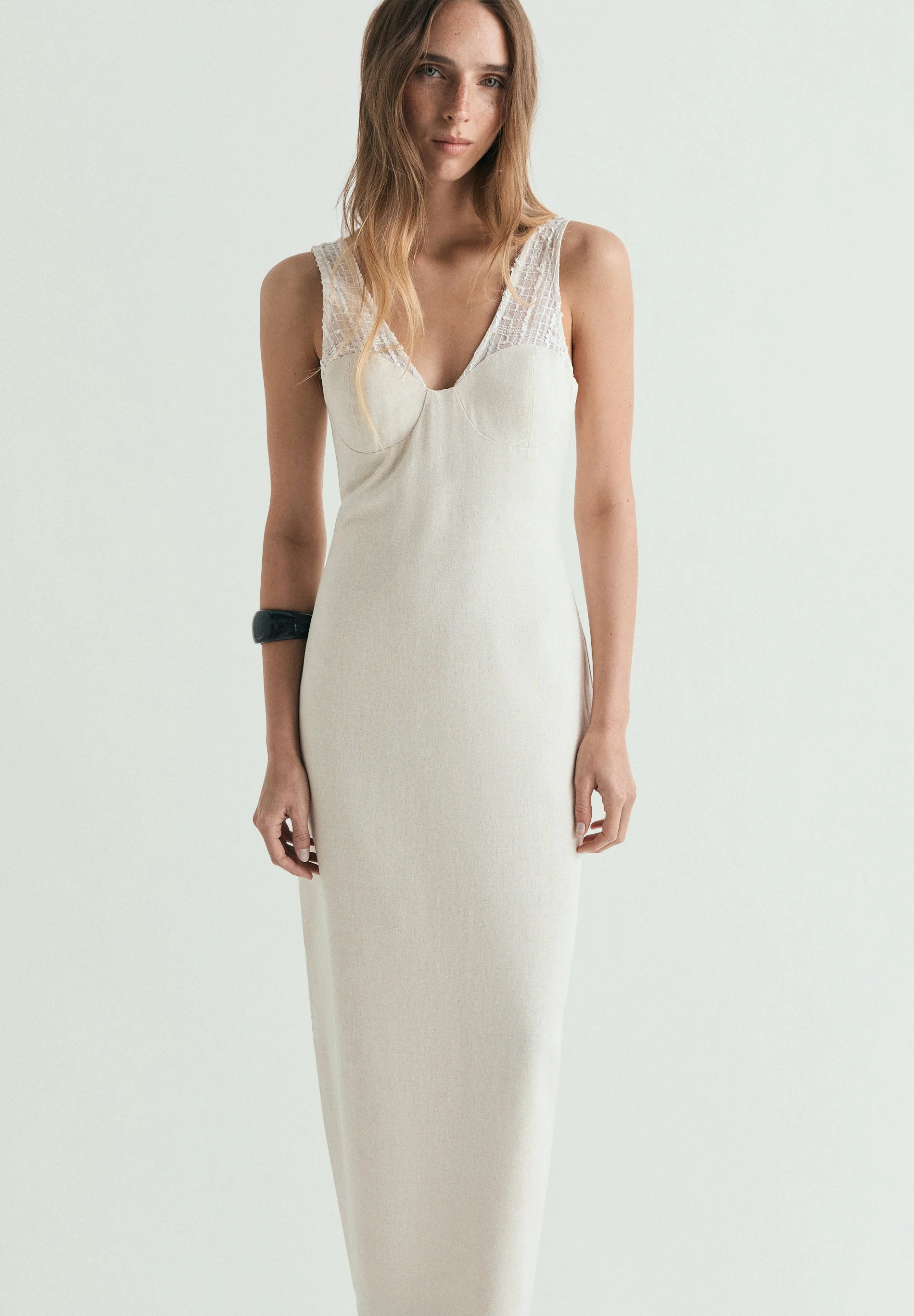 LINEN MIDI DRESS