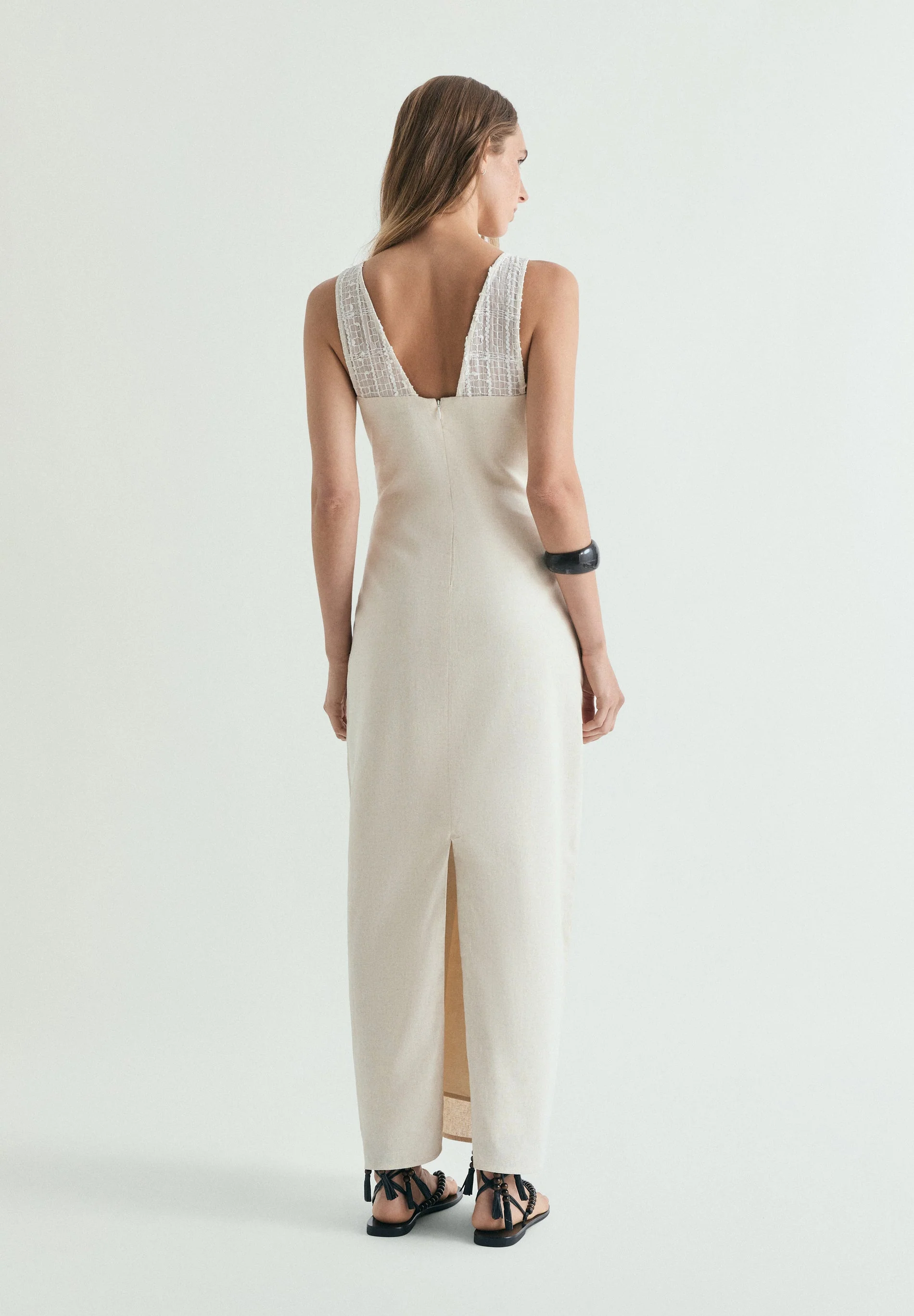 LINEN MIDI DRESS - Image 3