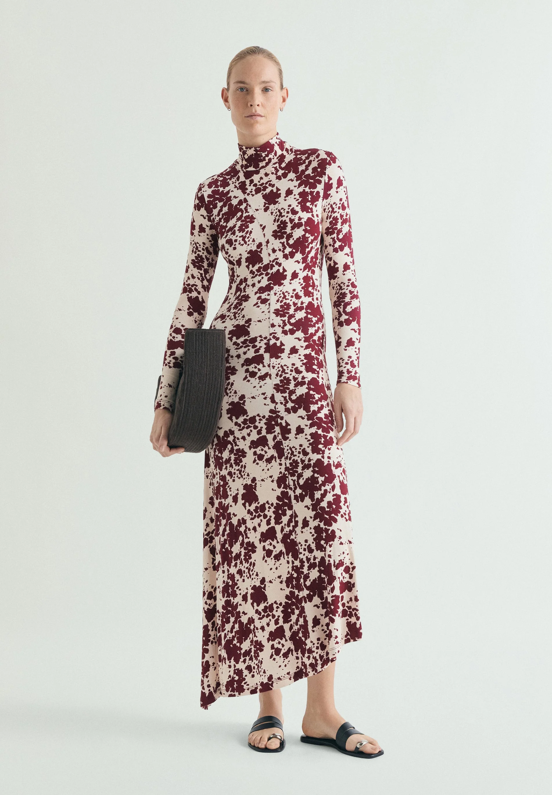 PRINTED HIGH NECK DRESS