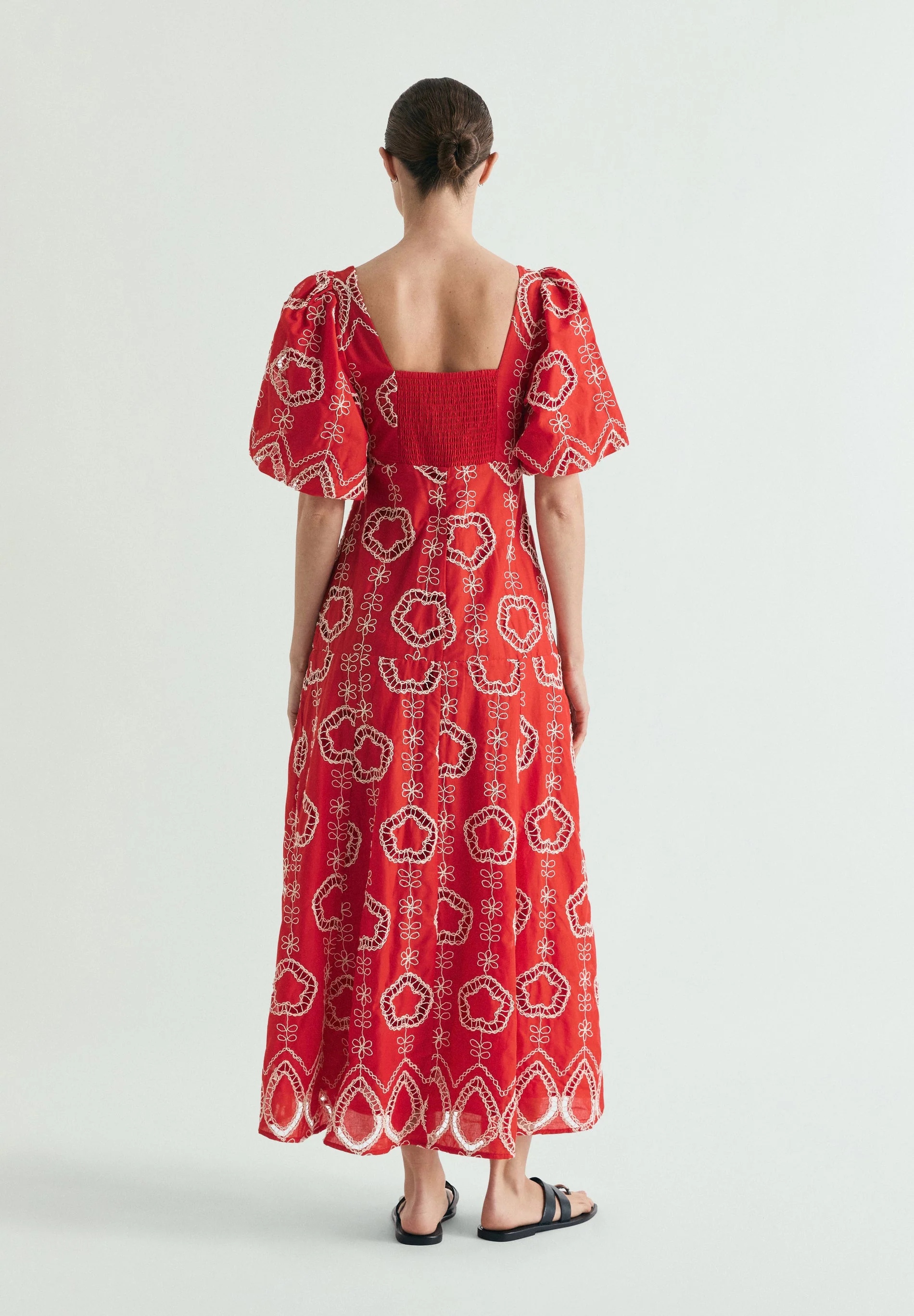 PUFF SLEEVE MIDI DRESS - Image 3