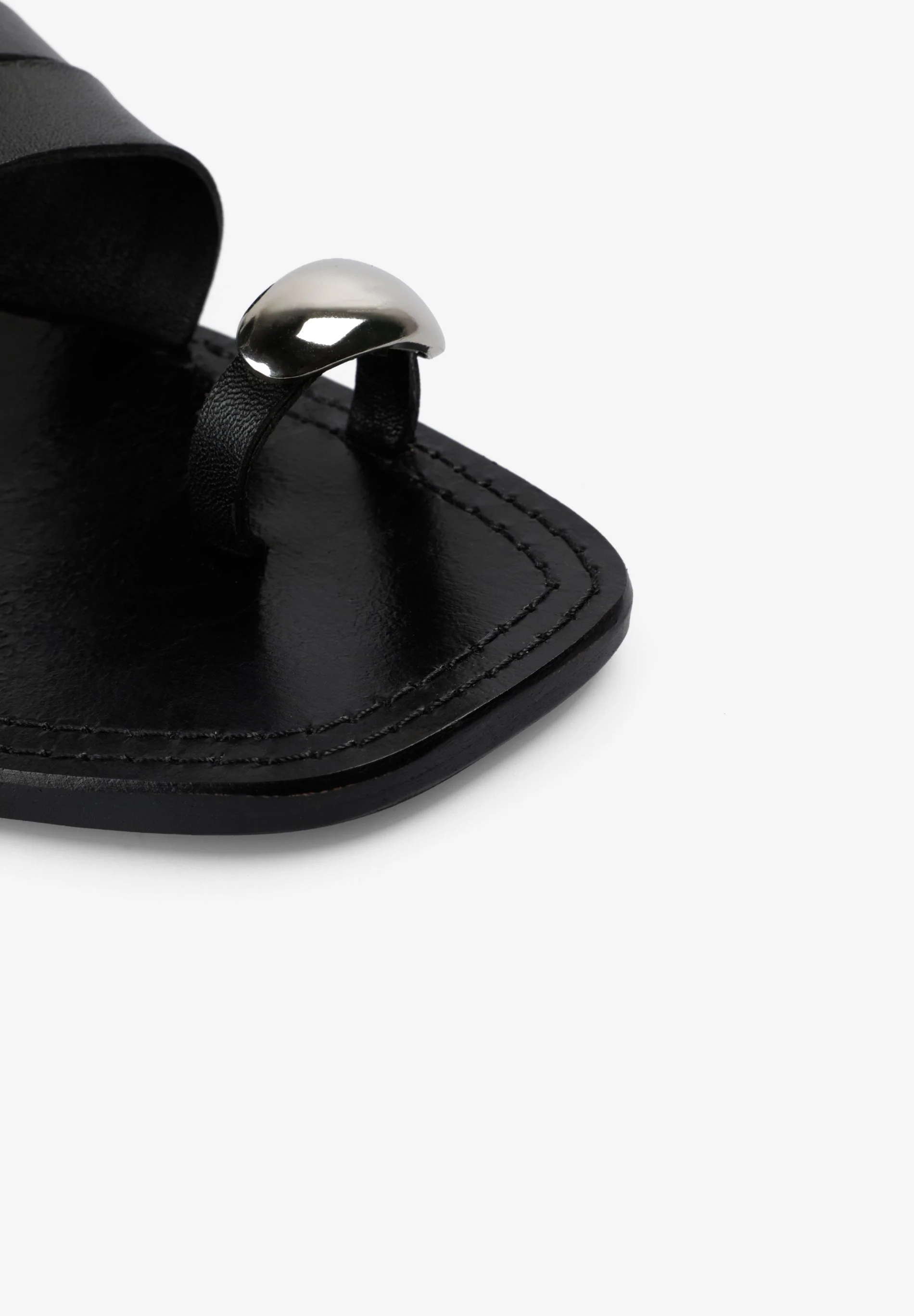 LEATHER SANDALS WITH METAL DETAILS - Image 5