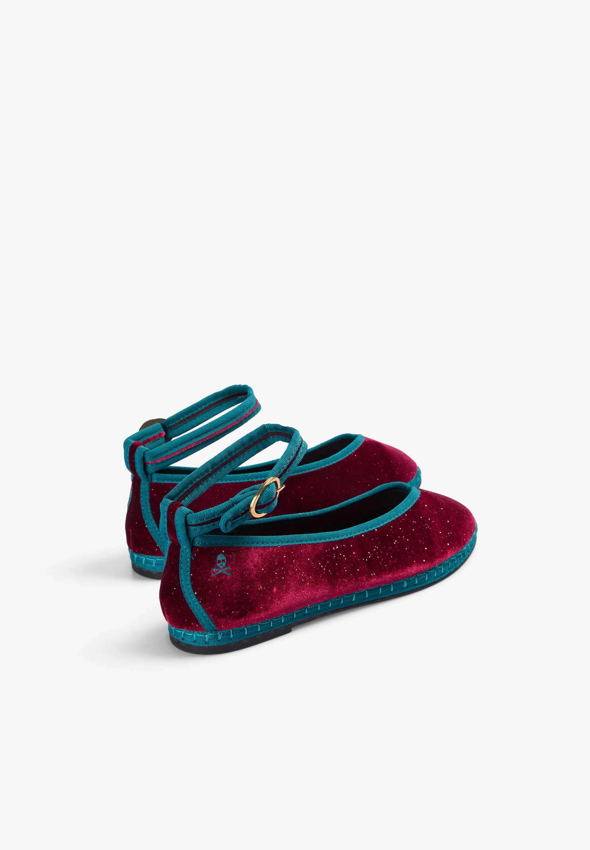 CONTRAST VELVET BALLET FLATS - Image 3