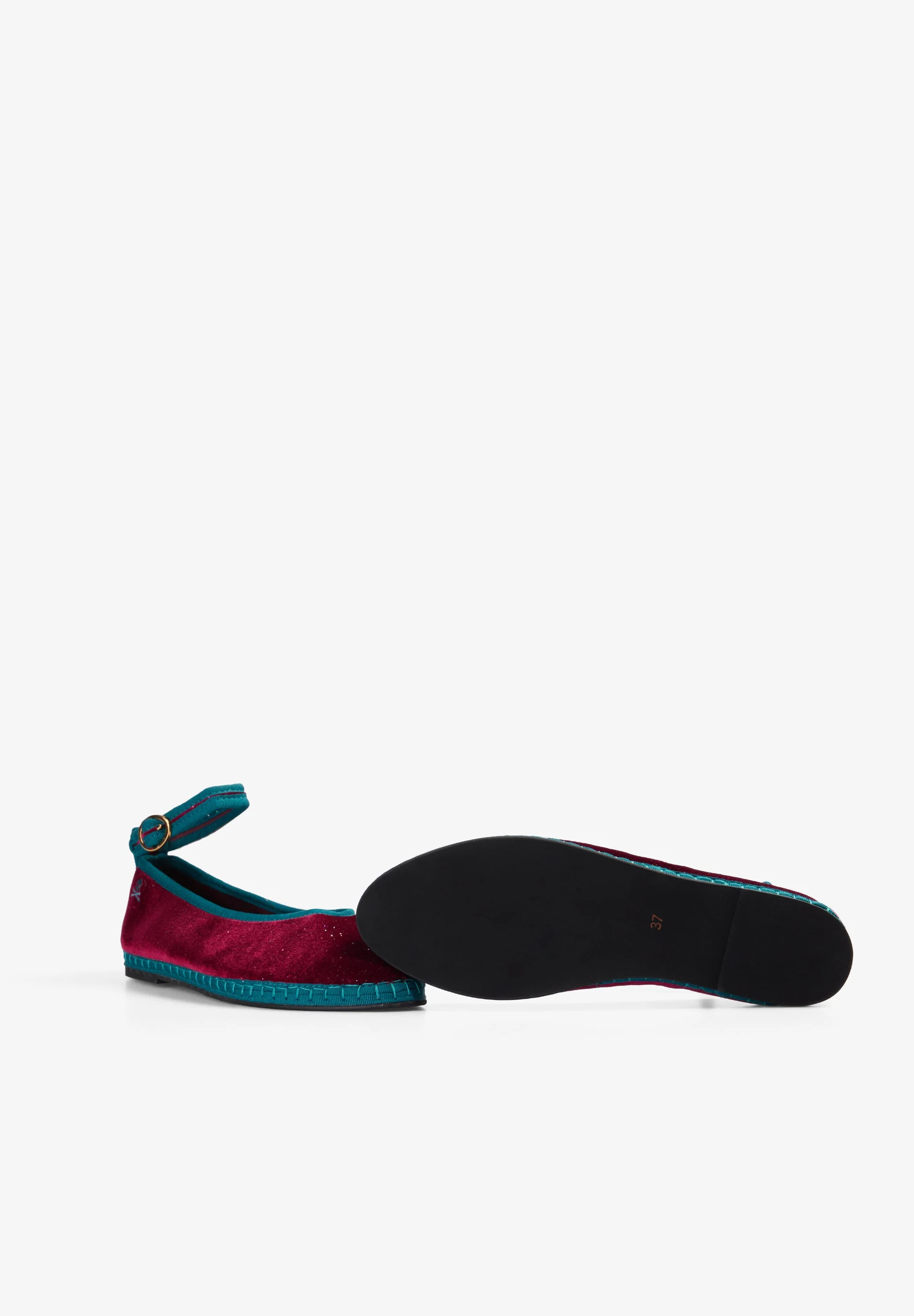 CONTRAST VELVET BALLET FLATS - Image 4