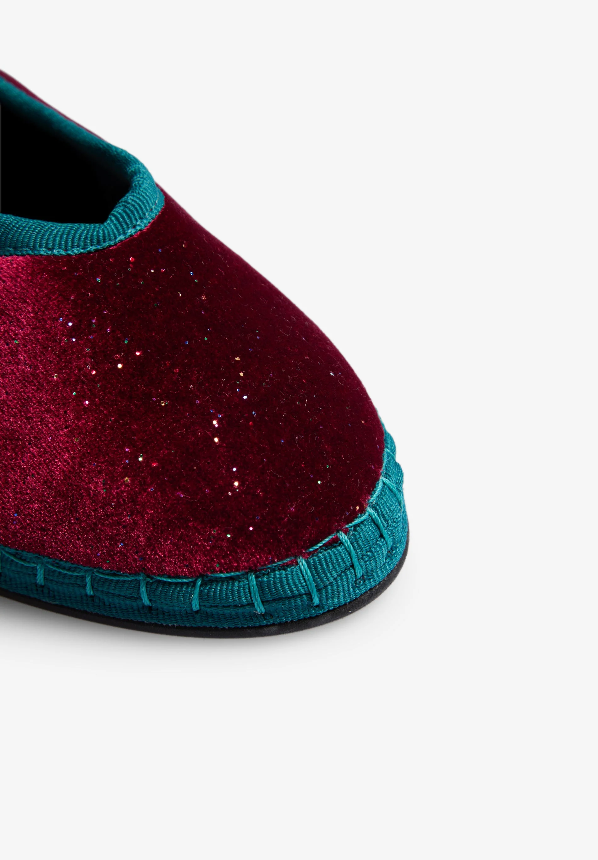 CONTRAST VELVET BALLET FLATS - Image 5