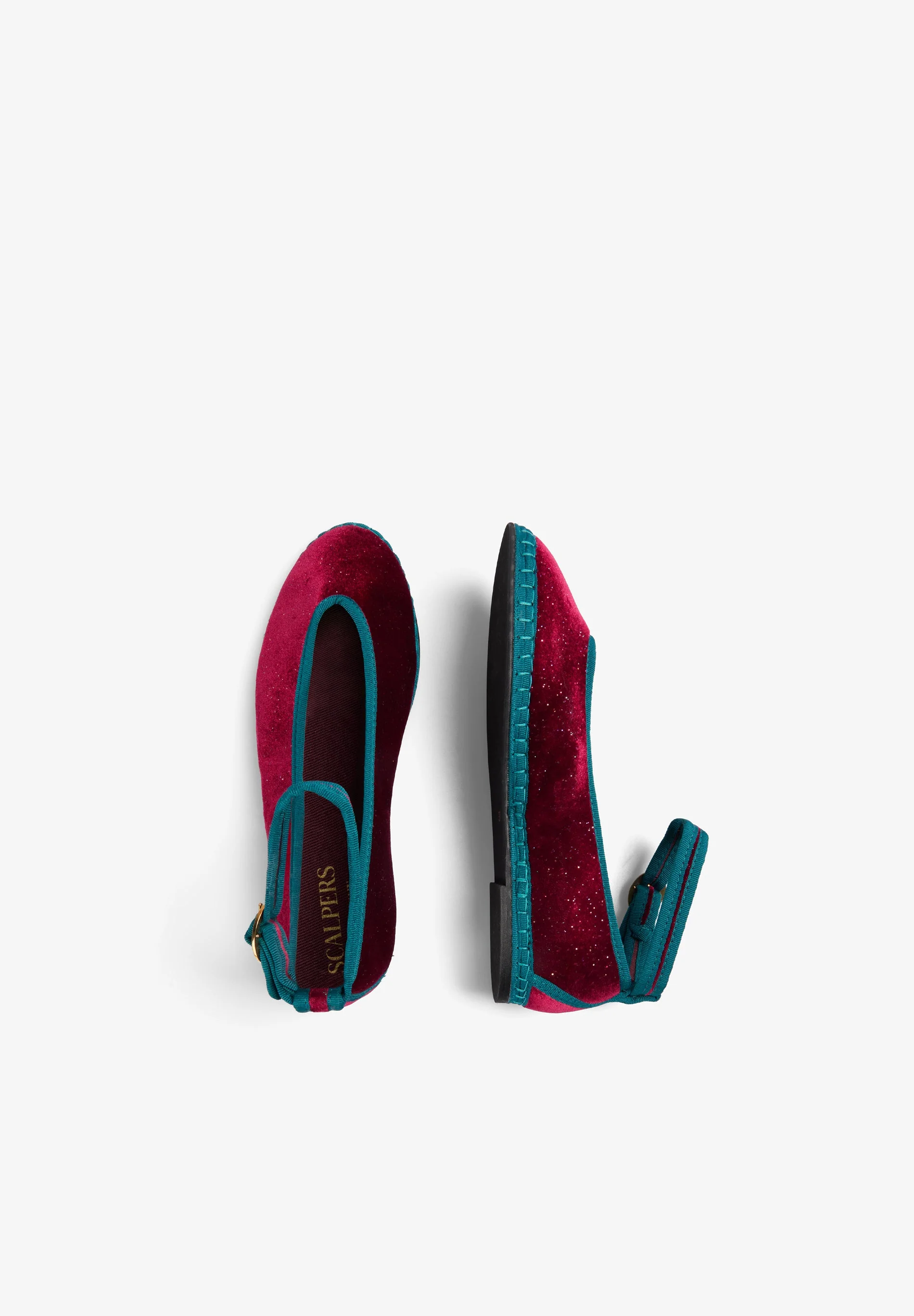 CONTRAST VELVET BALLET FLATS - Image 7