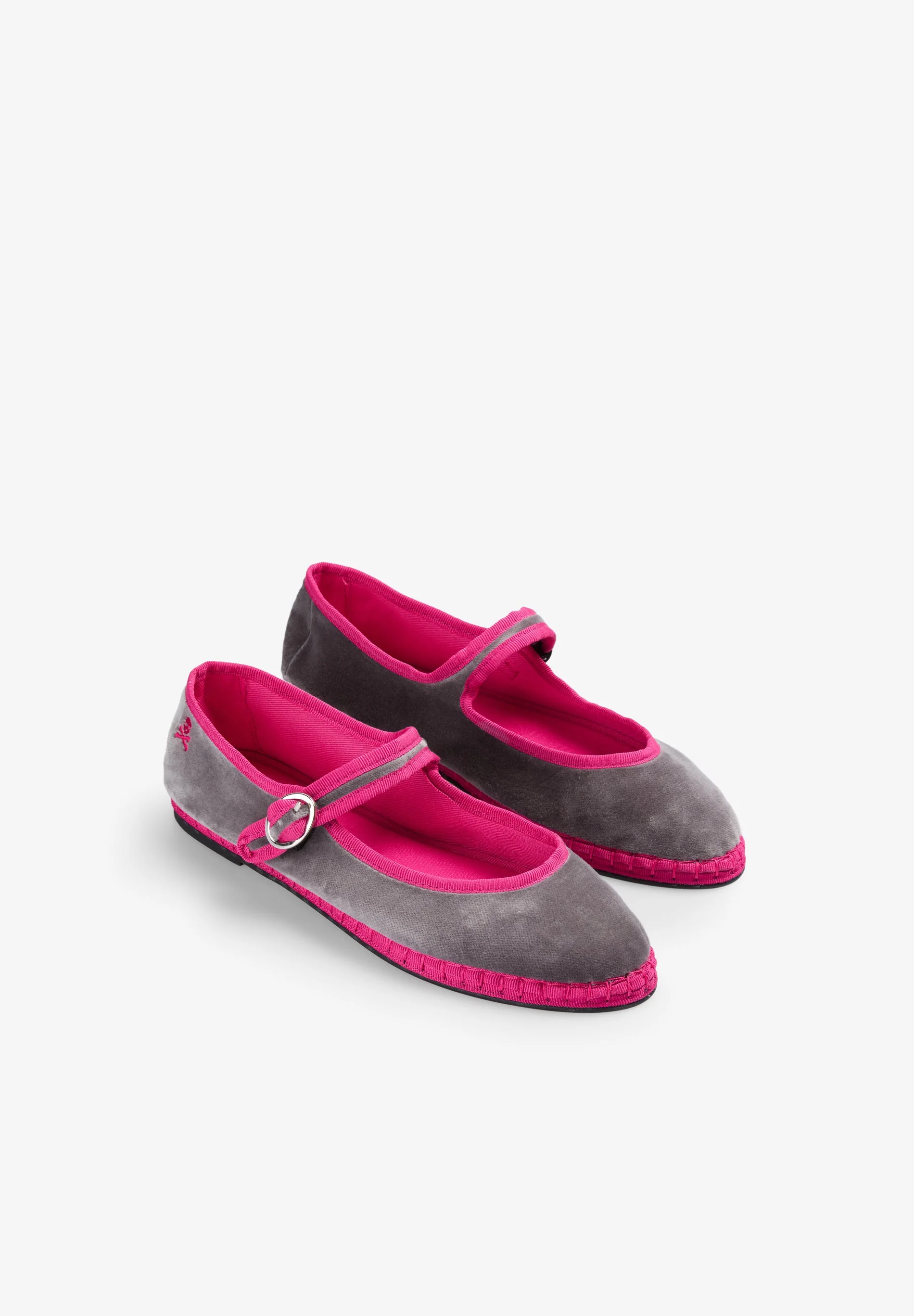 CONTRAST VELVET BALLET FLATS - Image 3