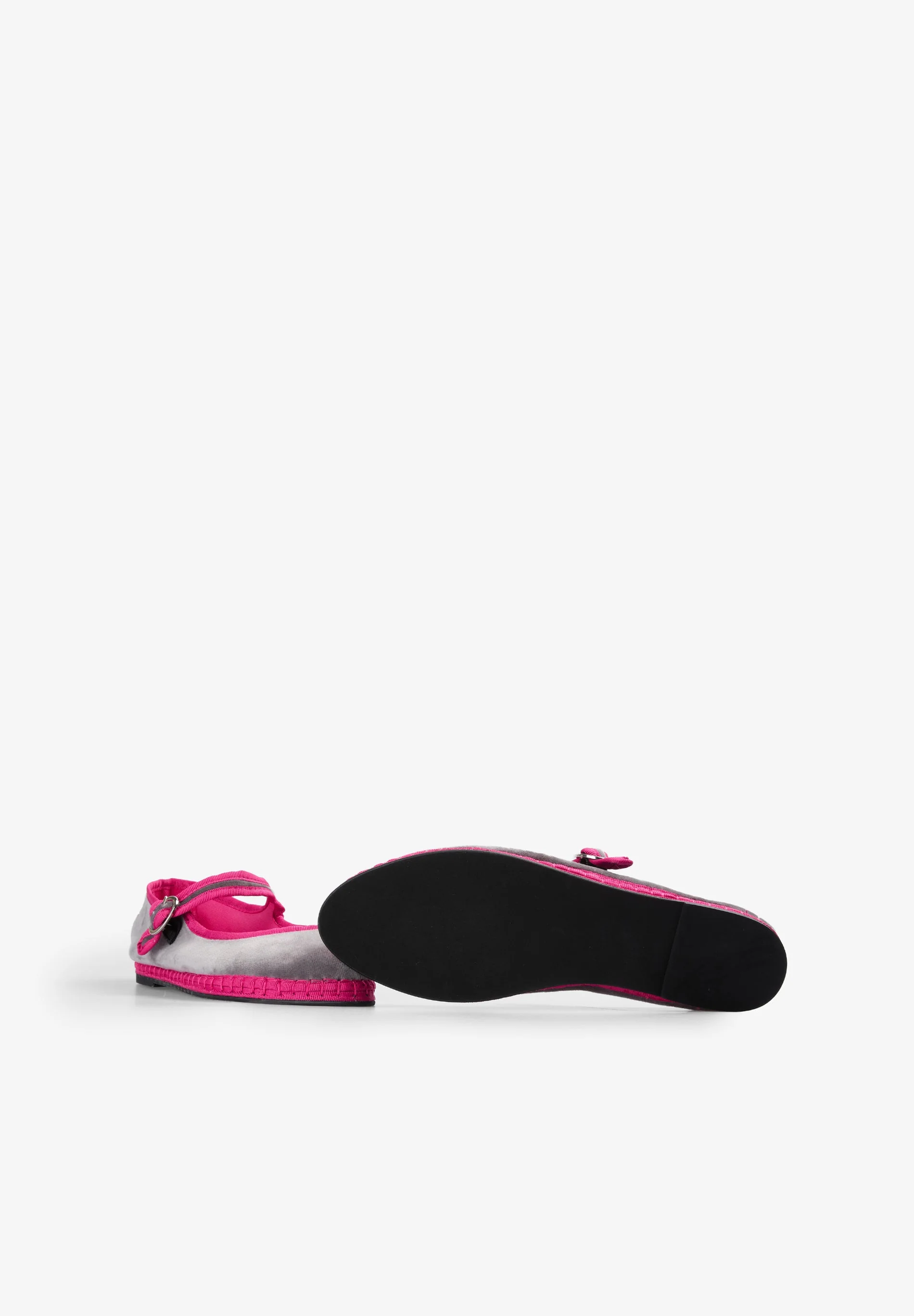 CONTRAST VELVET BALLET FLATS - Image 4