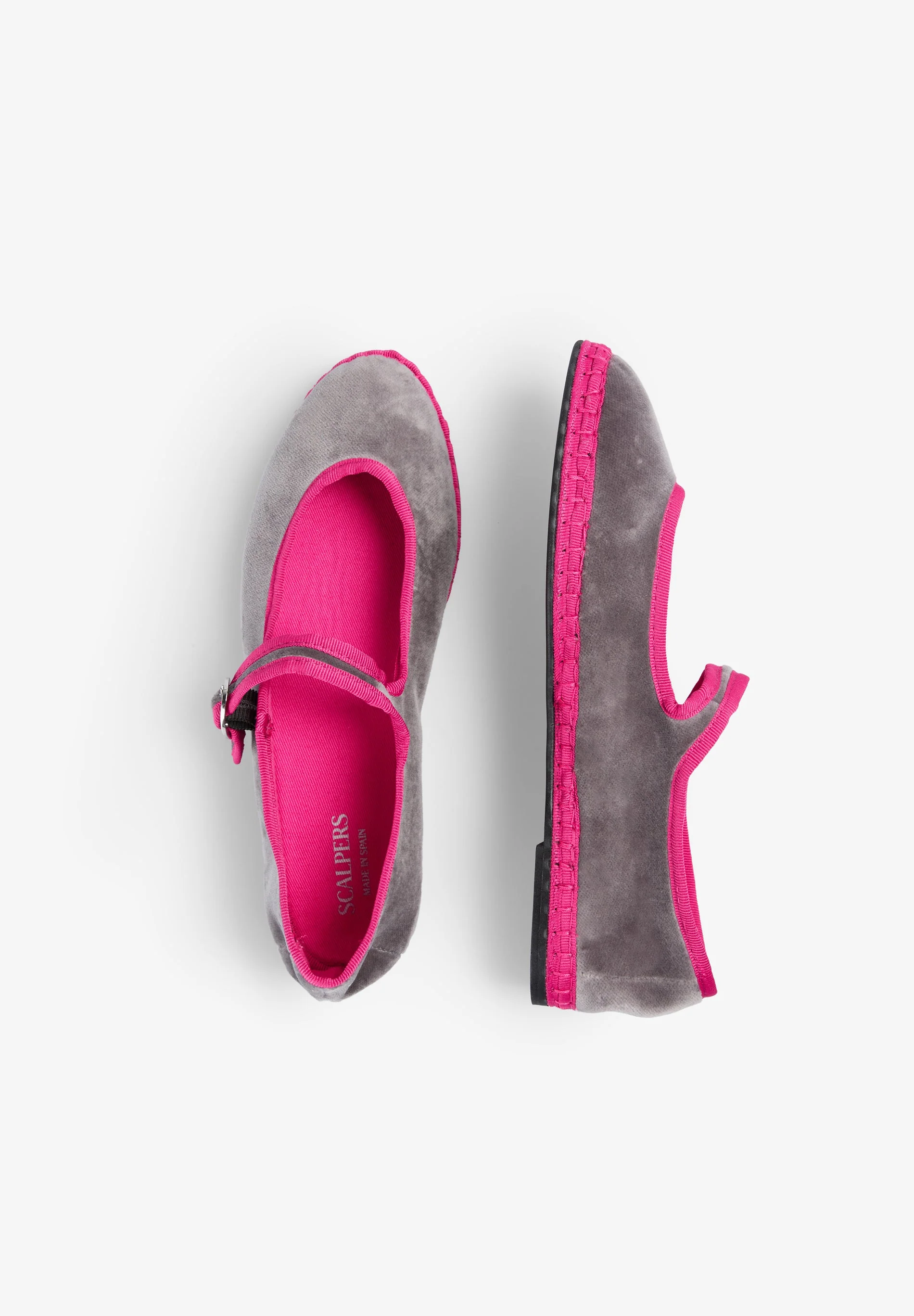 CONTRAST VELVET BALLET FLATS - Image 8