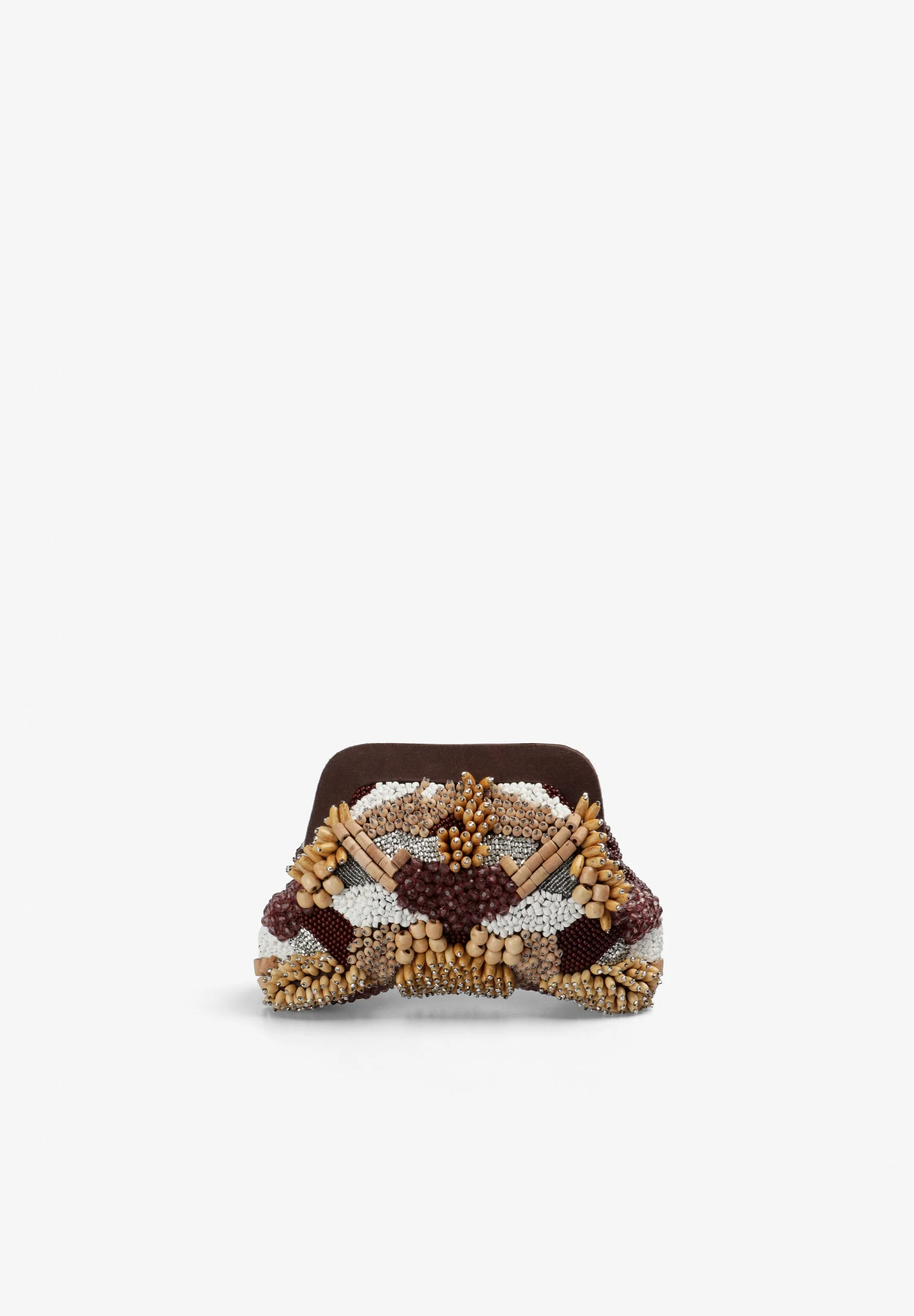 WOODEN BEADED CLUTCH