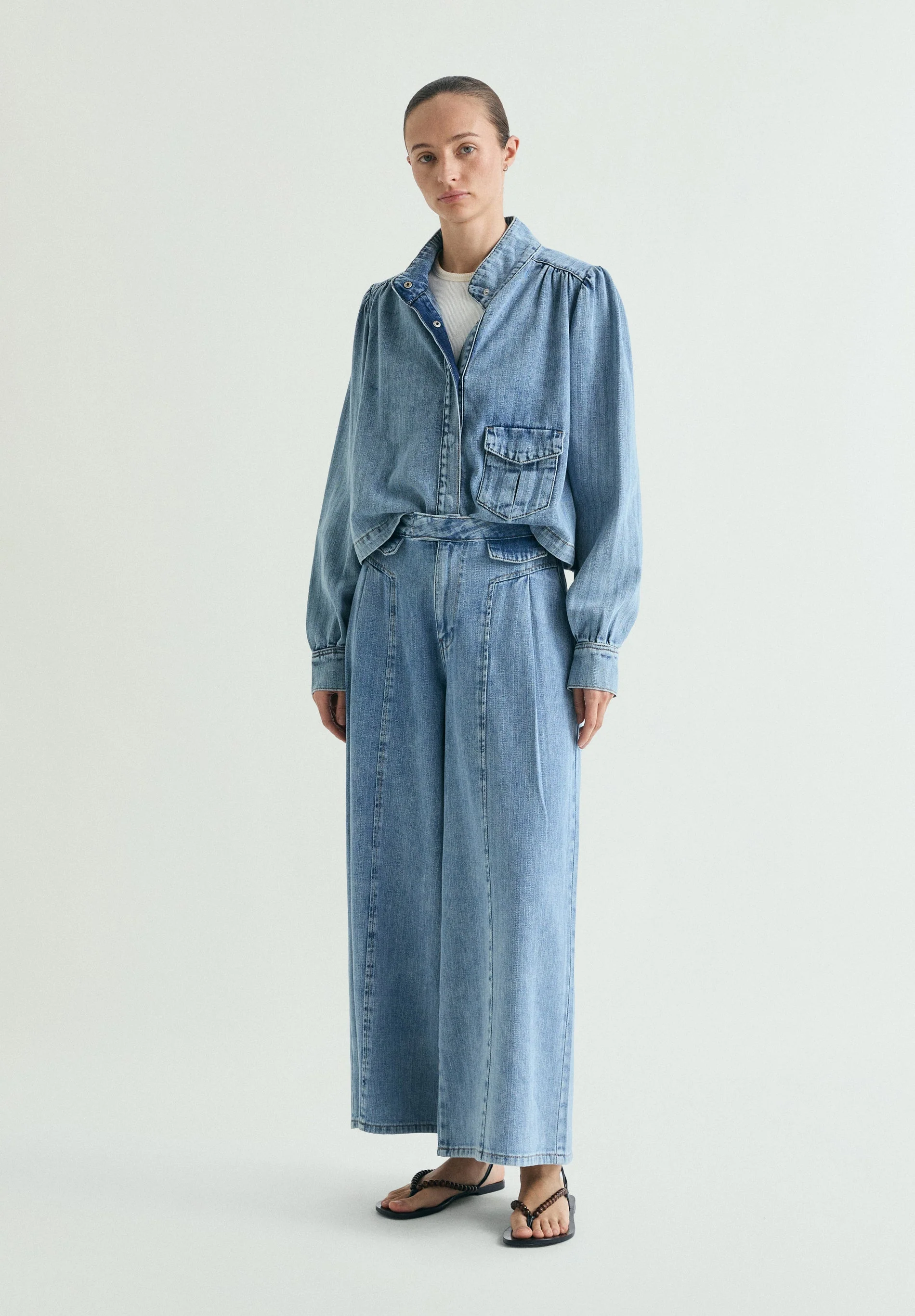 PUFF SLEEVE DENIM JACKET - Image 2