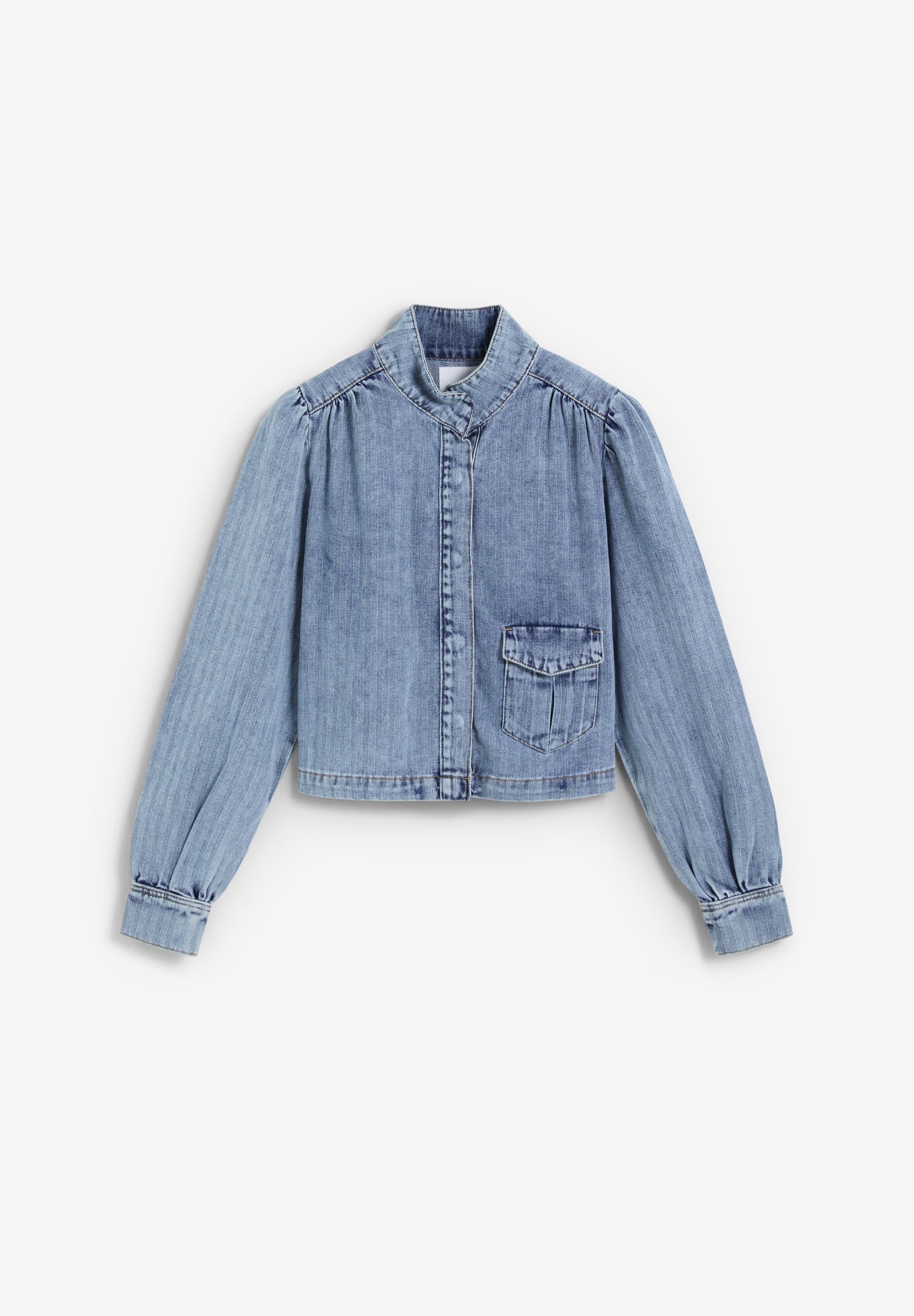 PUFF SLEEVE DENIM JACKET - Image 4