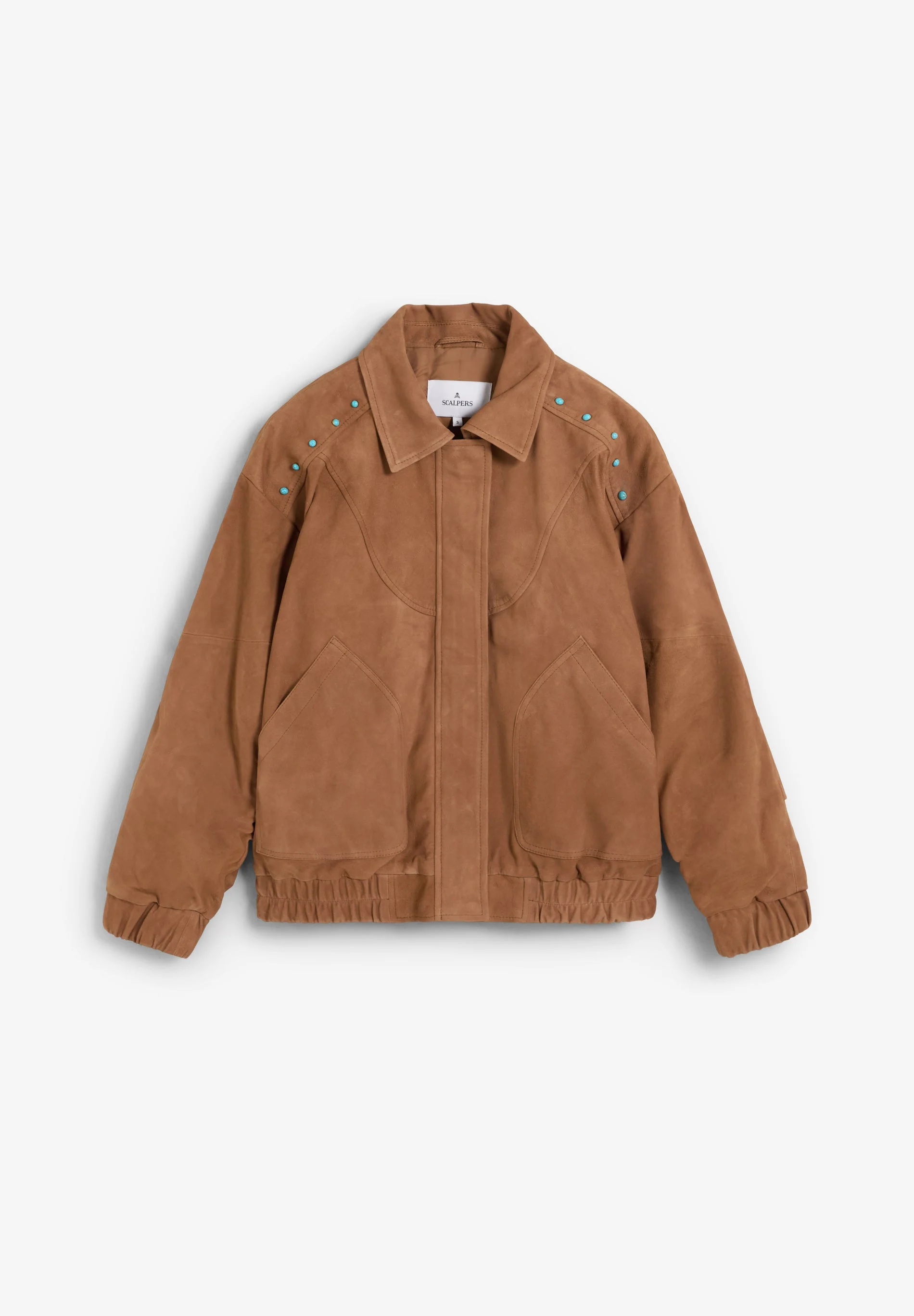 STUDDED SUEDE BOMBER JACKET - Image 6