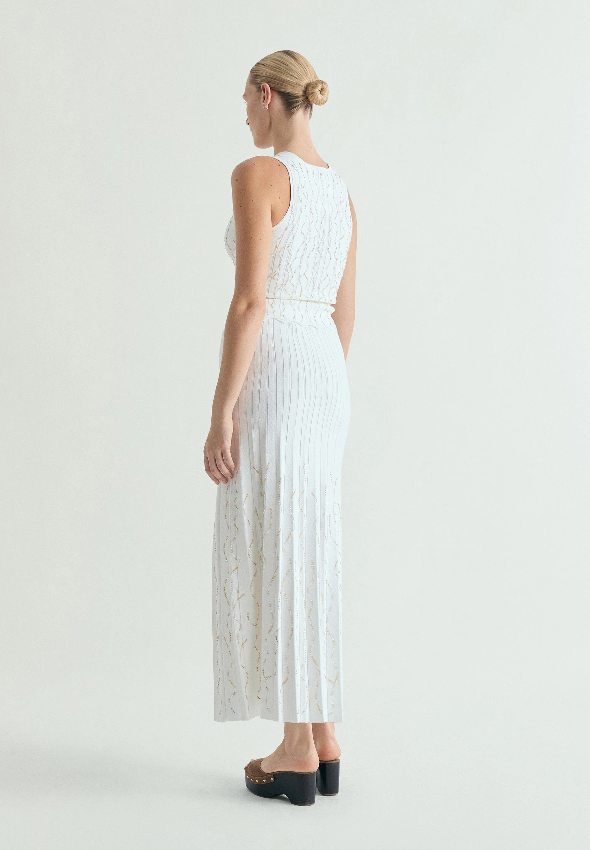 MIDI KNIT SKIRT WITH BEADS - Image 3