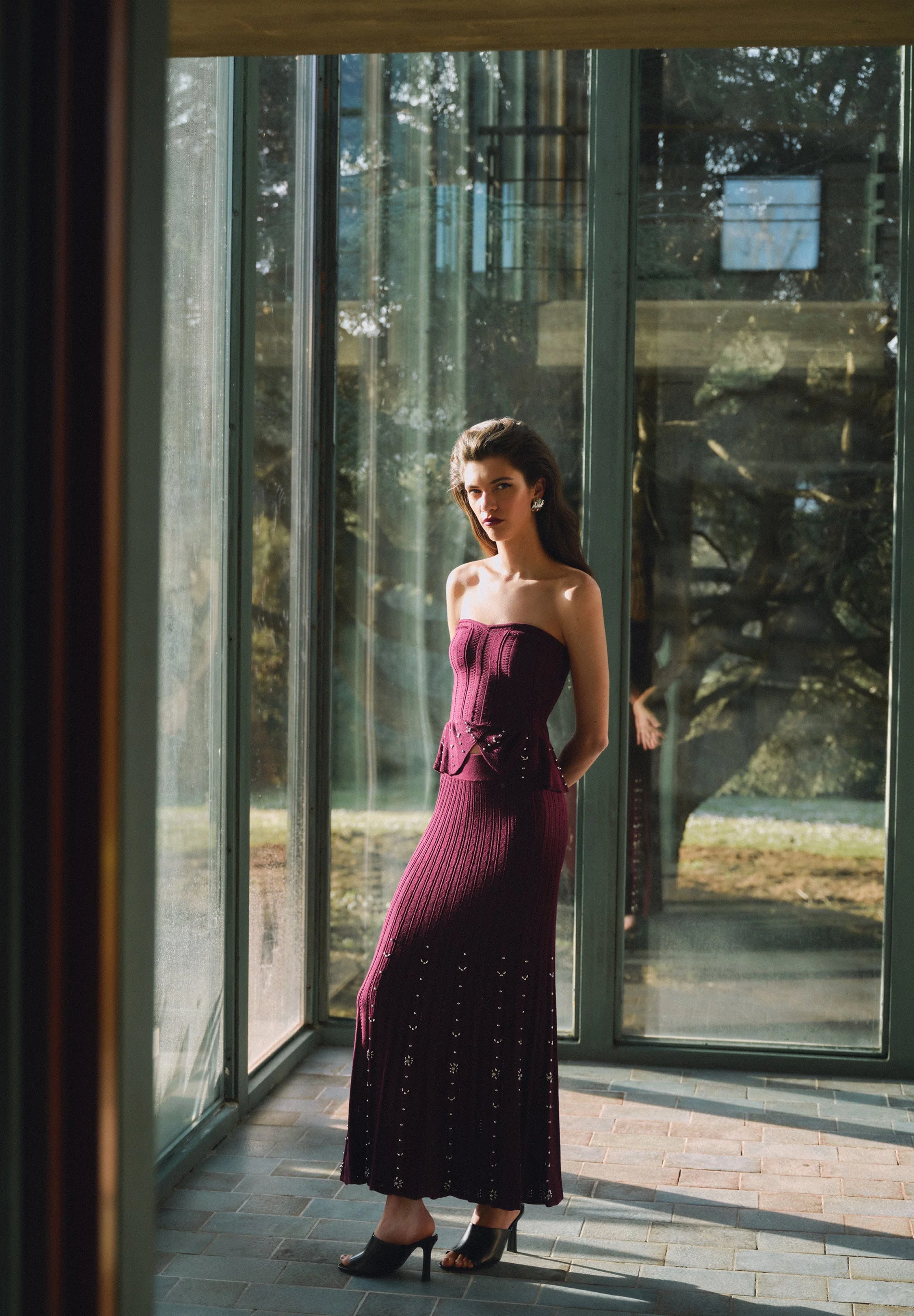 MIDI SKIRT WITH RHINESTONES - Image 6