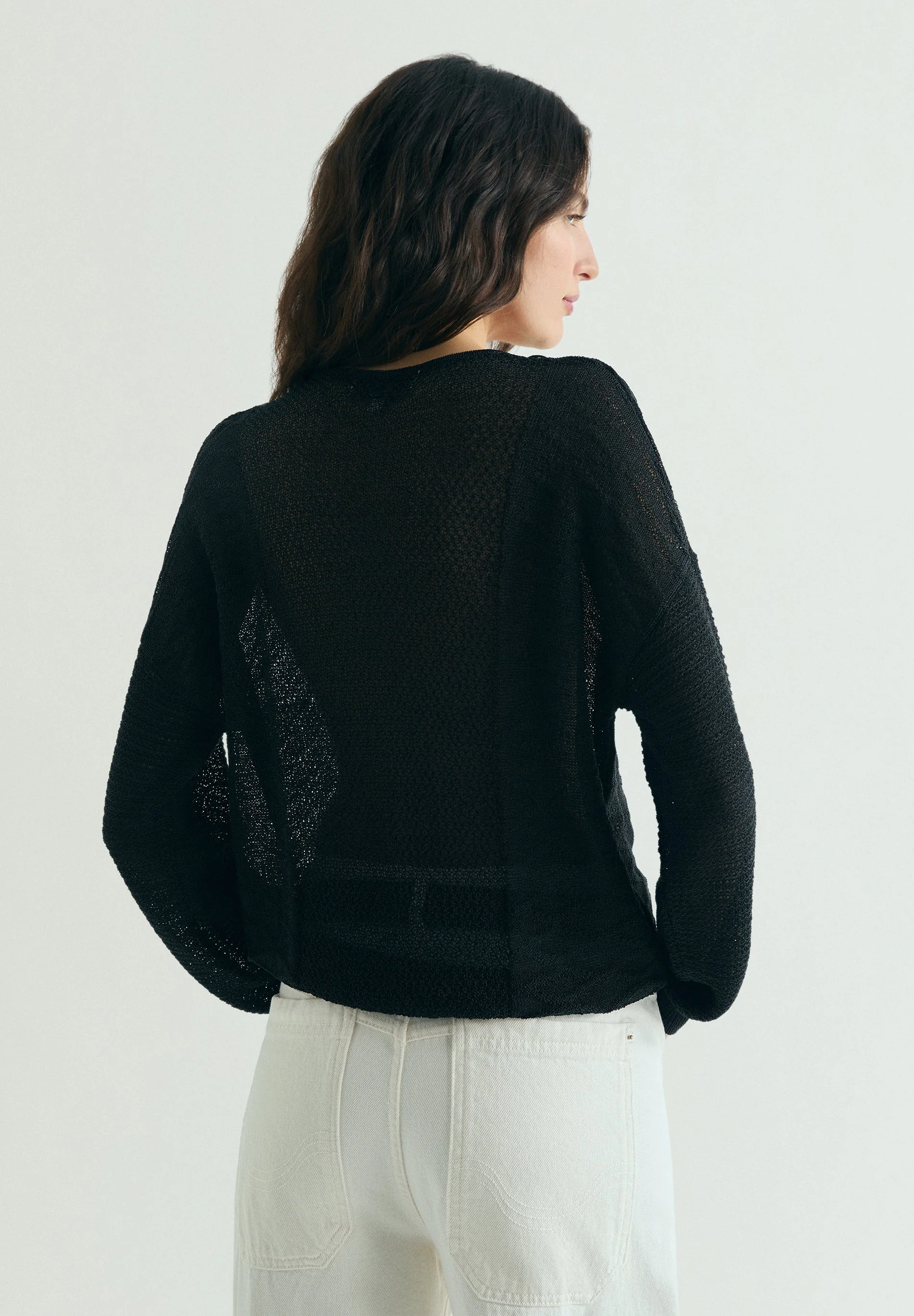 OPENWORK JUMPER WITH FRINGES - Image 5