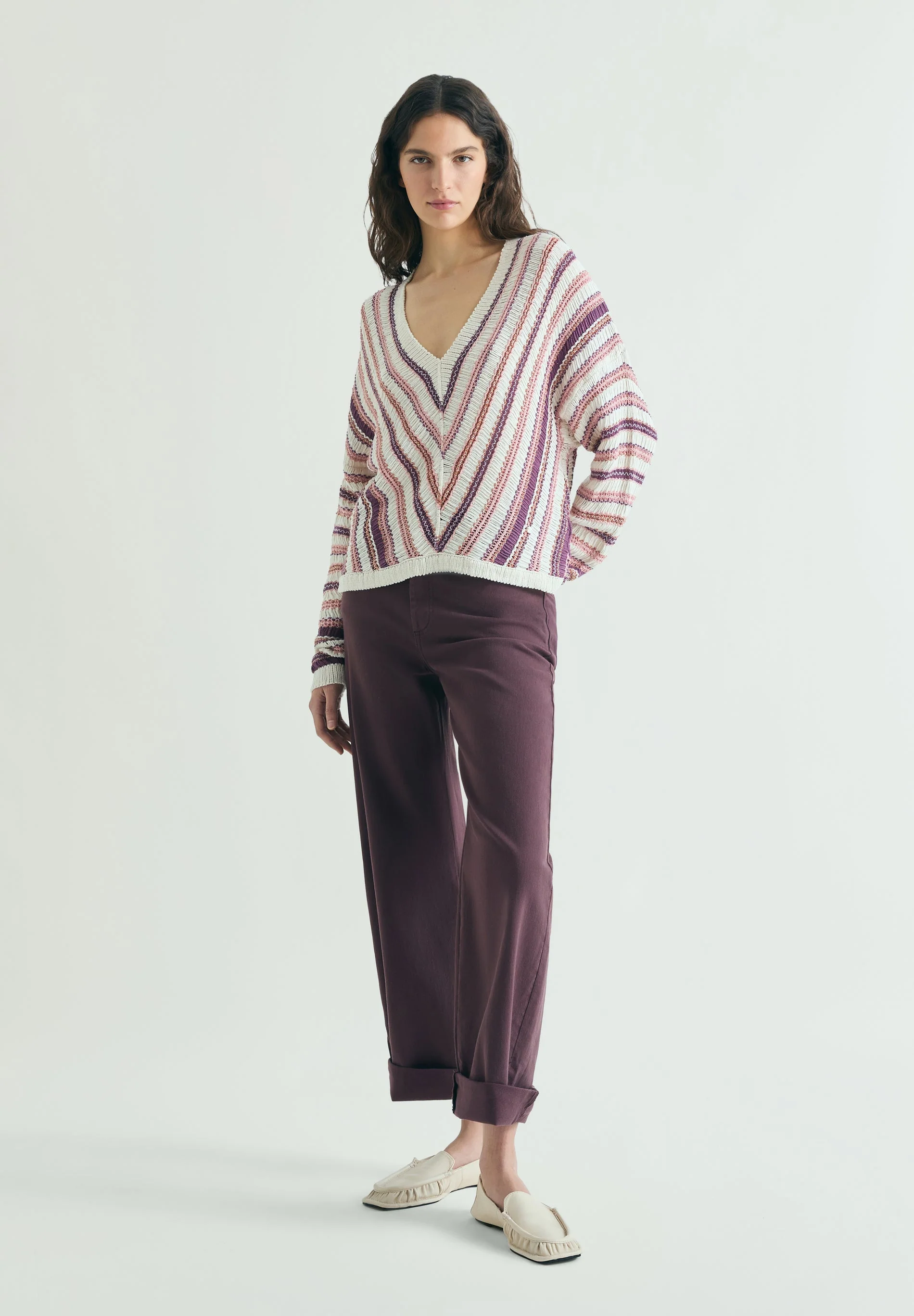 MULTICOLOUR STRIPED SWEATER - Image 2