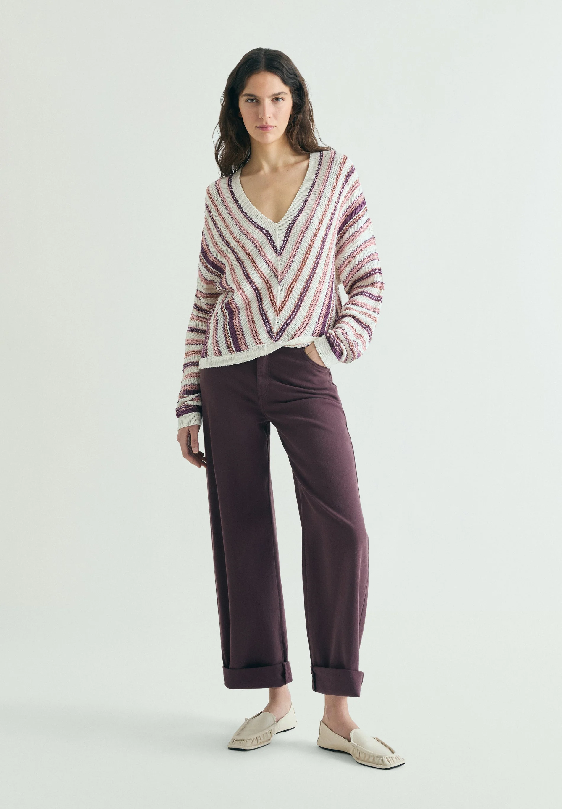 MULTICOLOUR STRIPED SWEATER - Image 6