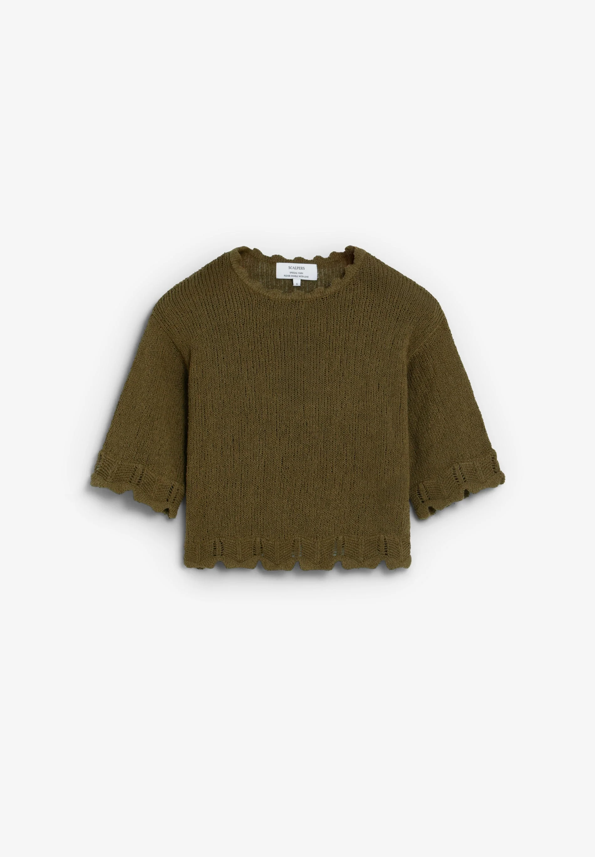 CROPPED SHORT SLEEVE SWEATER - Image 4