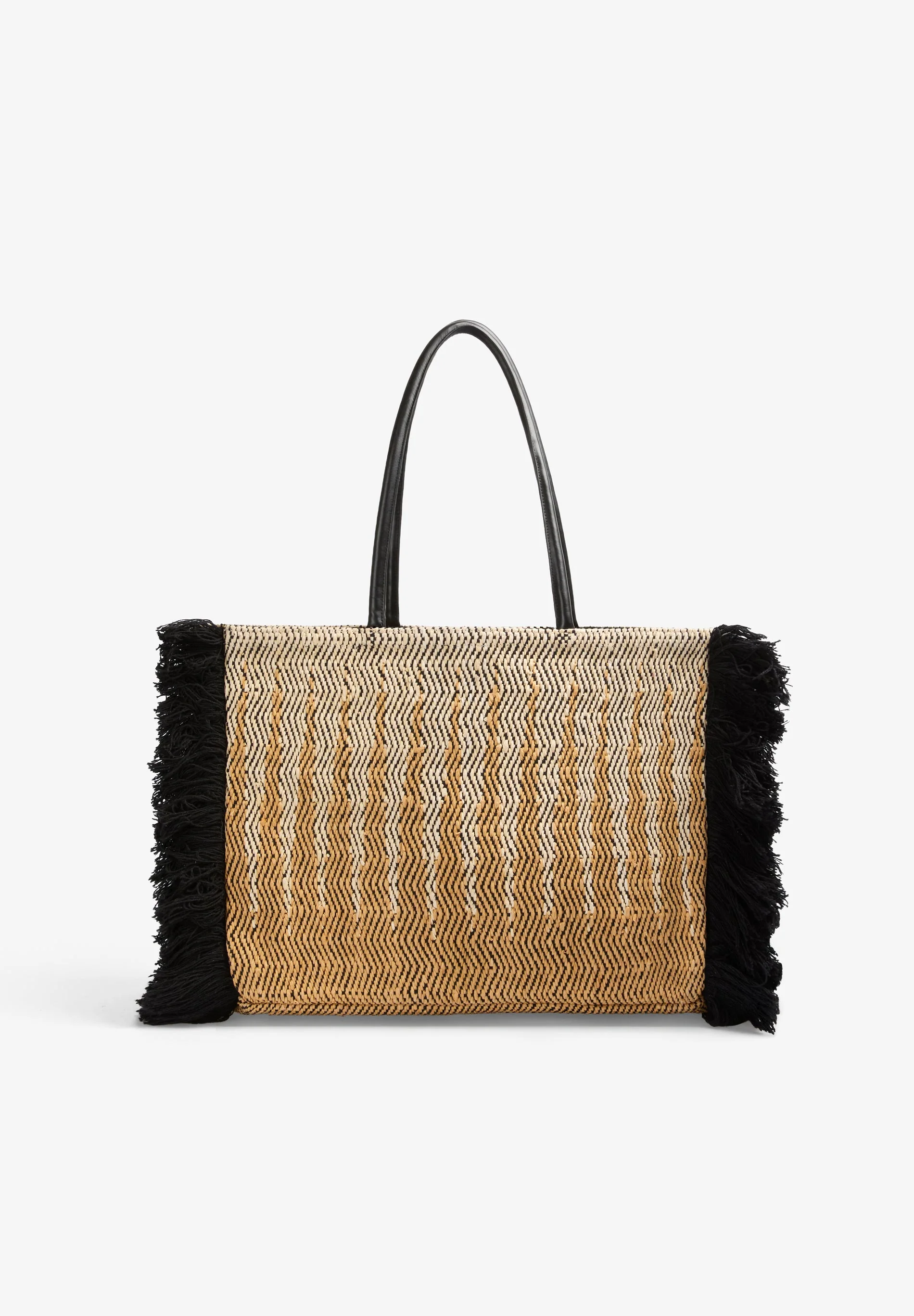 NATURAL FIBRE TOTE BAG WITH FRINGES - Image 2