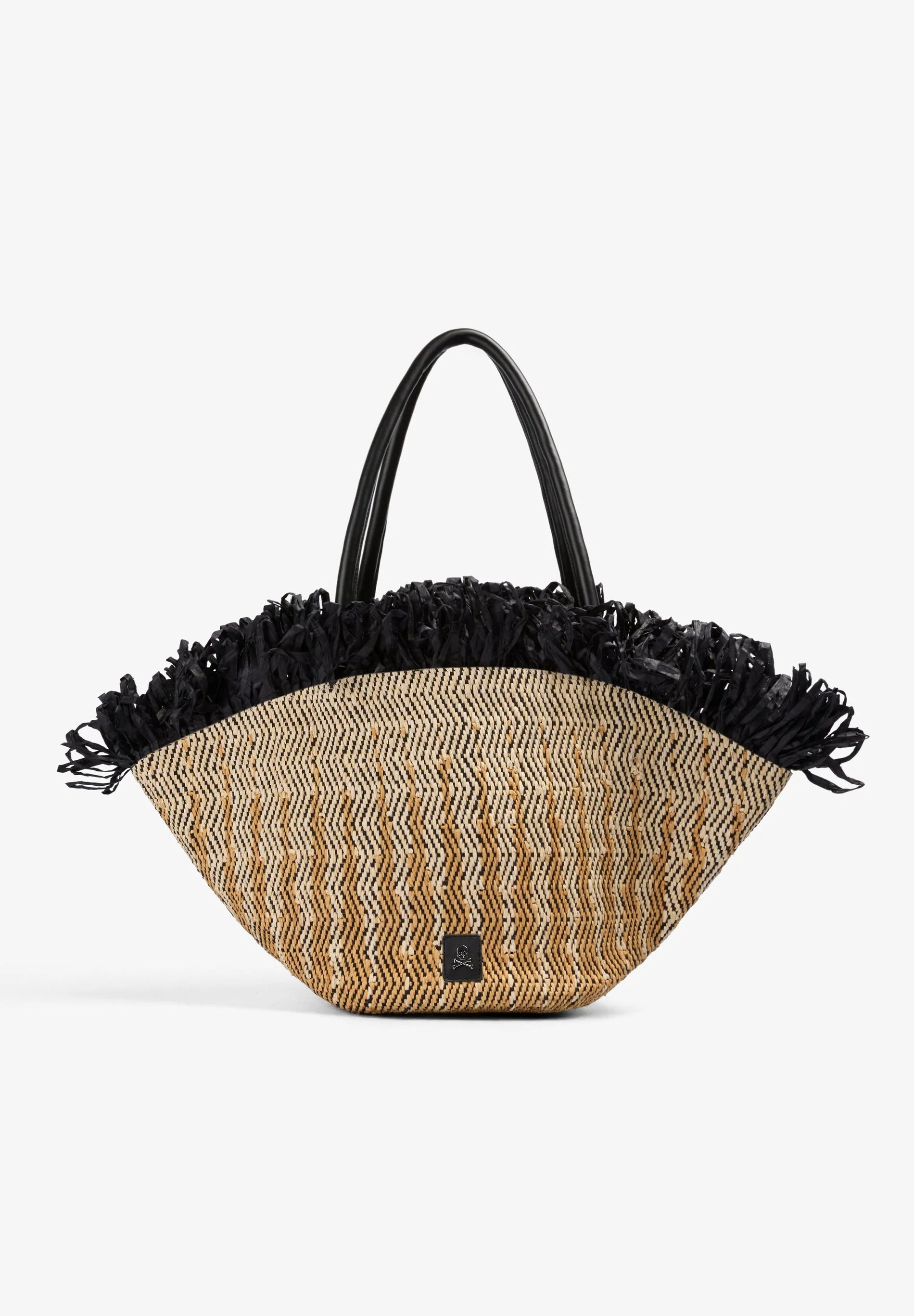NATURAL FIBRE CARRYCOT WITH FRINGES