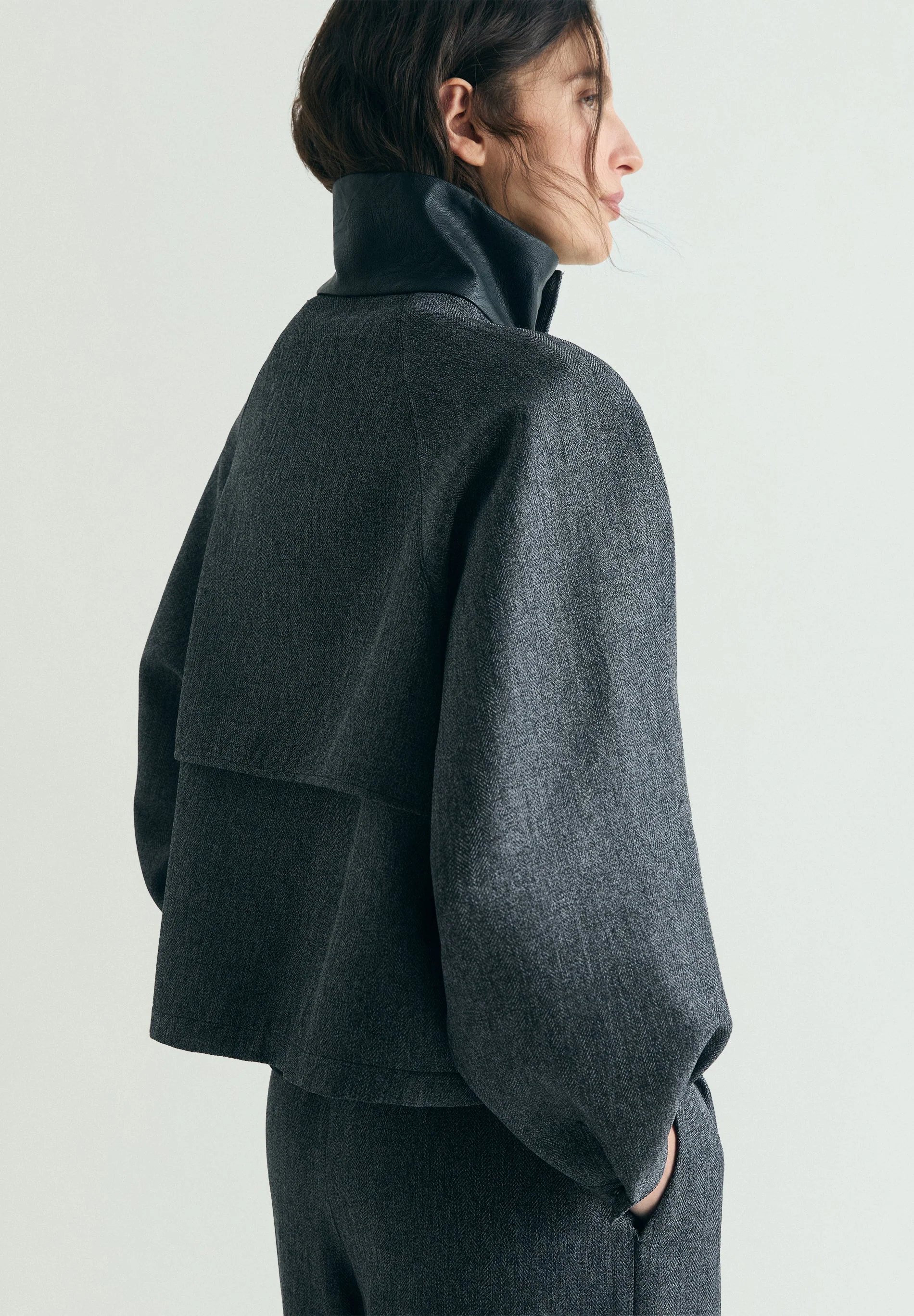 BOMBER JACKET WITH CONTRAST COLLAR - Image 6