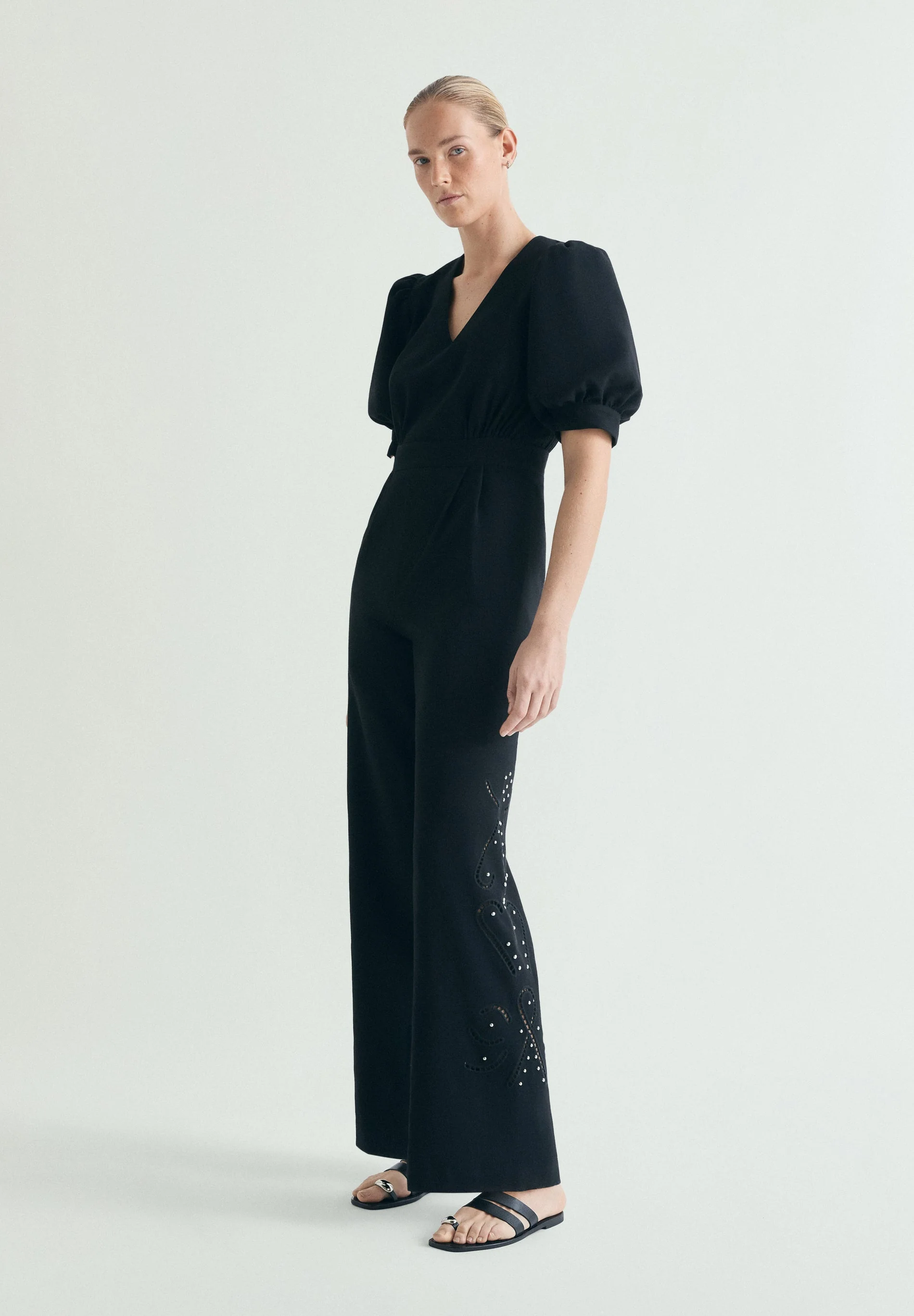 PUFF SLEEVE JUMPSUIT WITH STUDS - Image 2