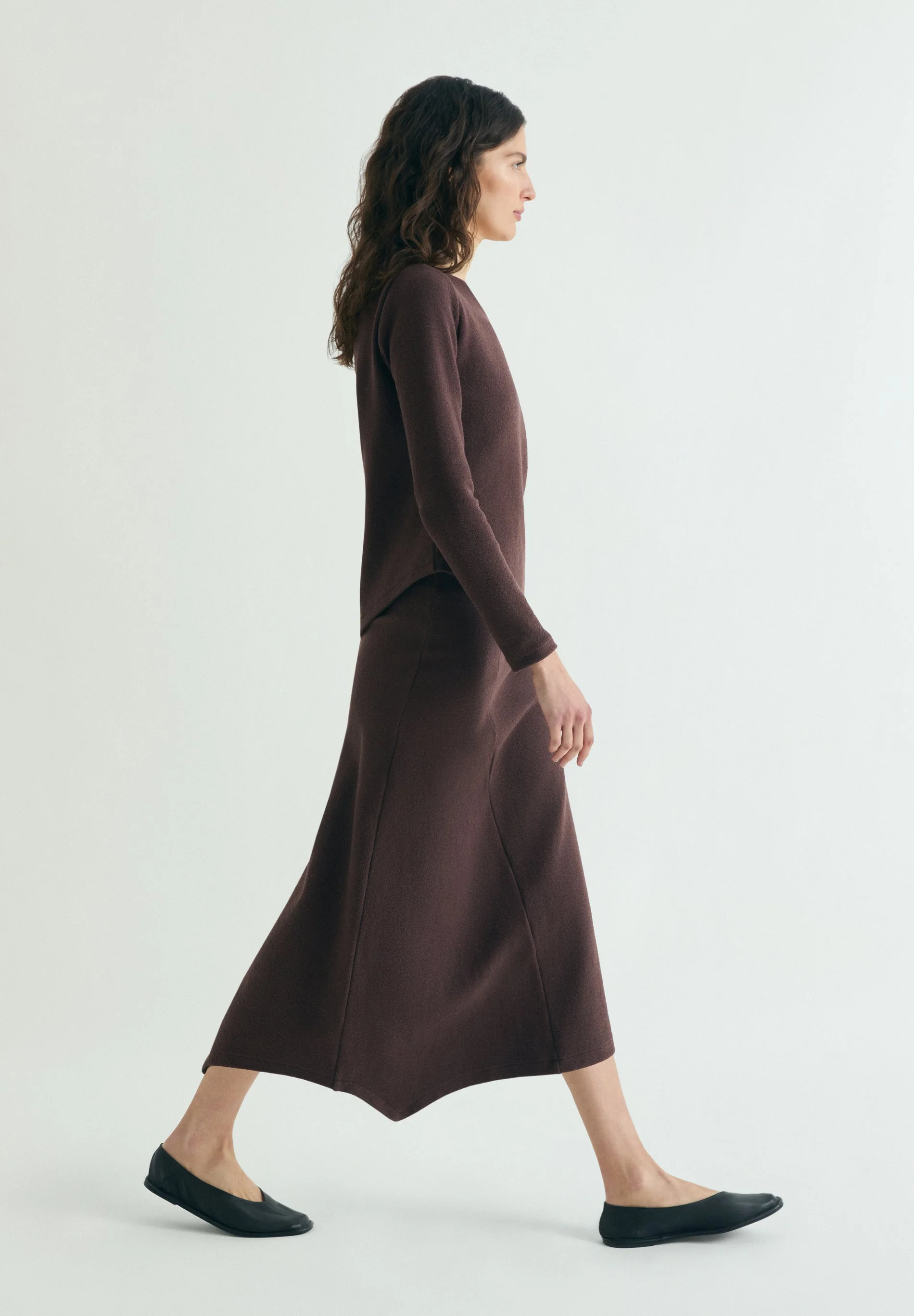 ASYMMETRIC KNIT MIDI SKIRT - Image 4