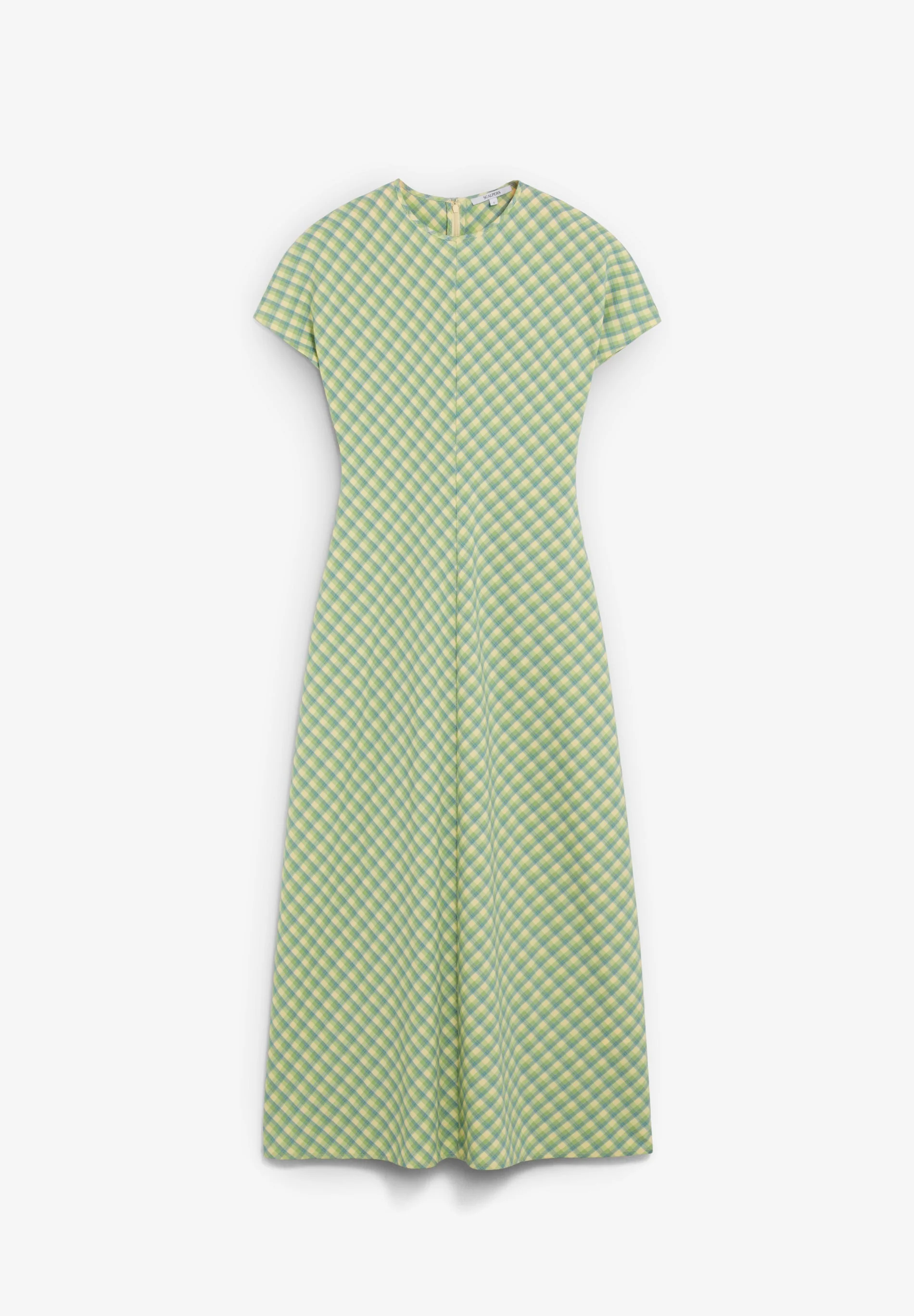 CHECK PRINT MIDI DRESS - Image 5