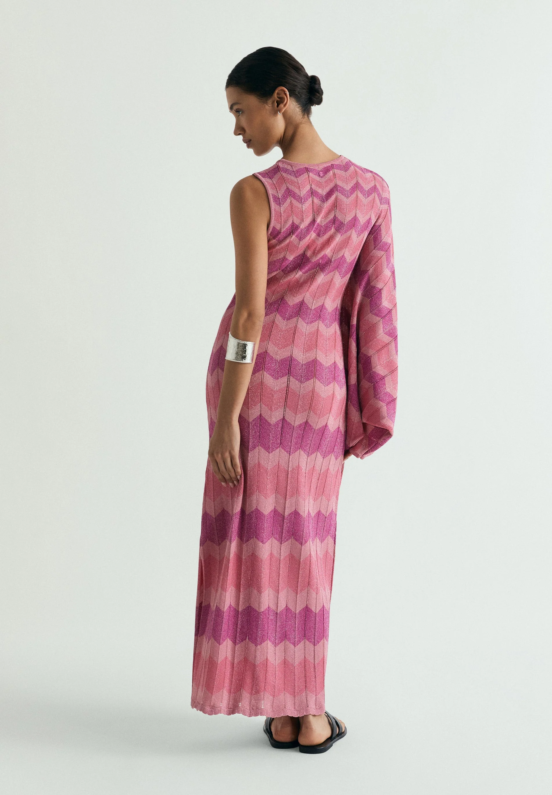 ASYMMETRIC LUREX KNIT DRESS - Image 3