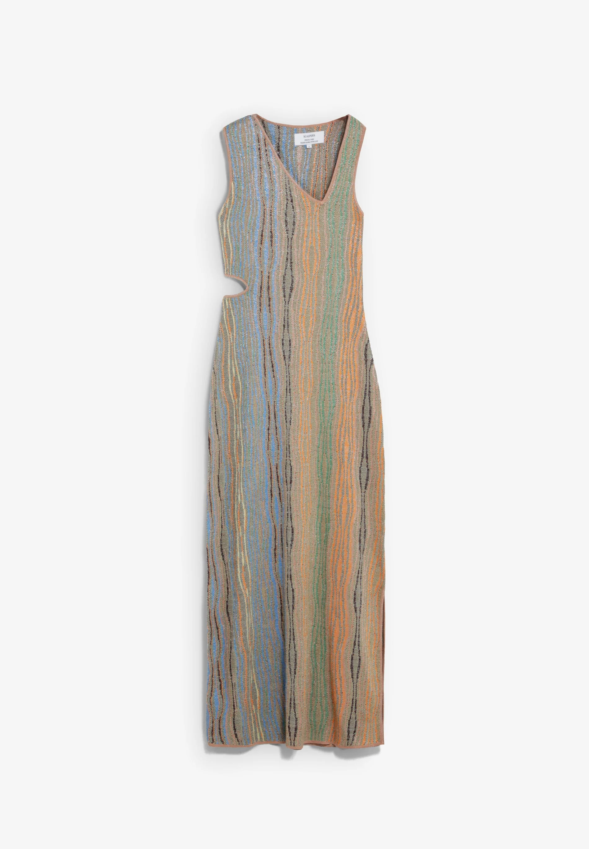 LONG JACQUARD DRESS WITH CUT-OUT - Image 4