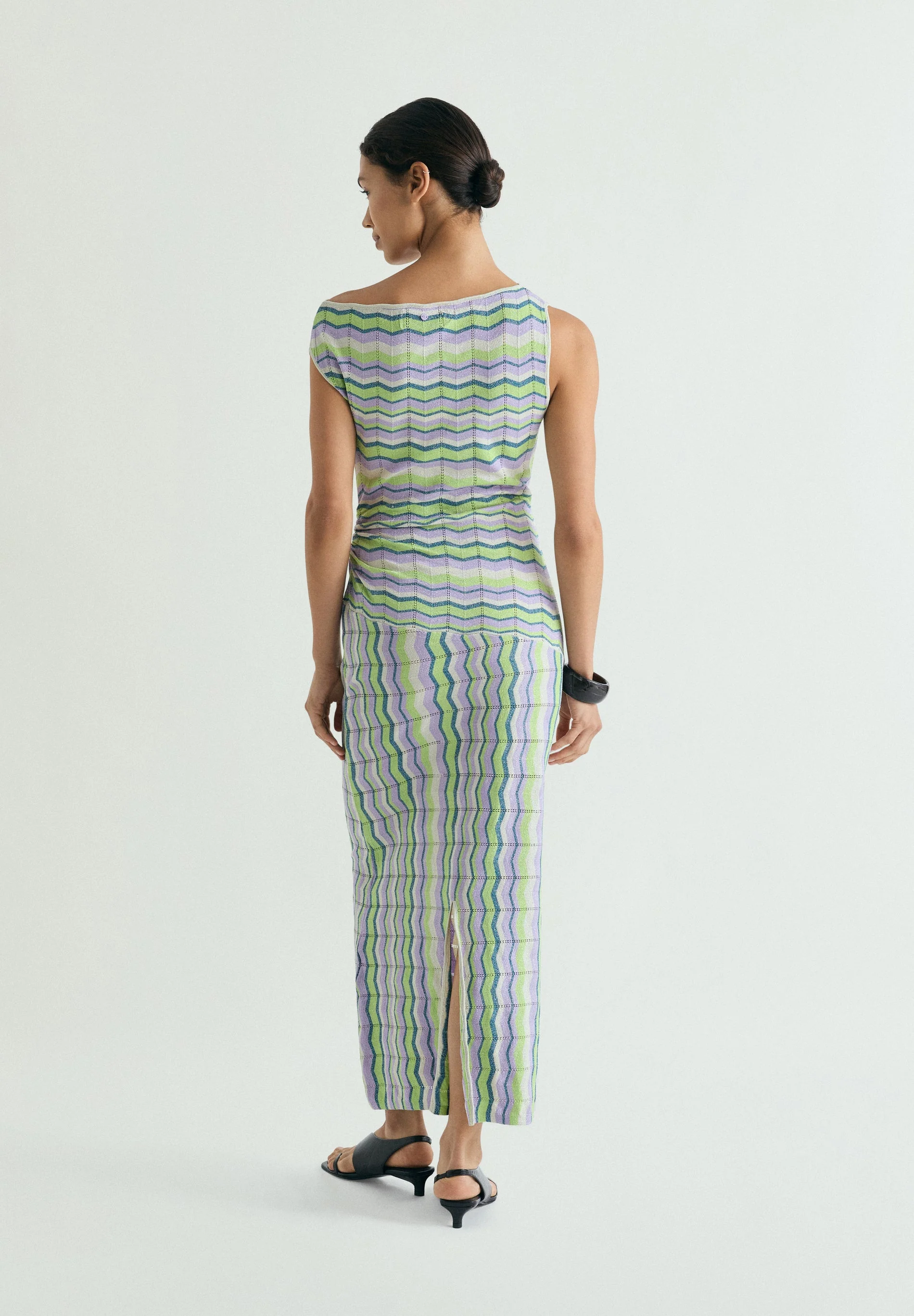 ZIGZAG KNIT MIDI DRESS - Image 3