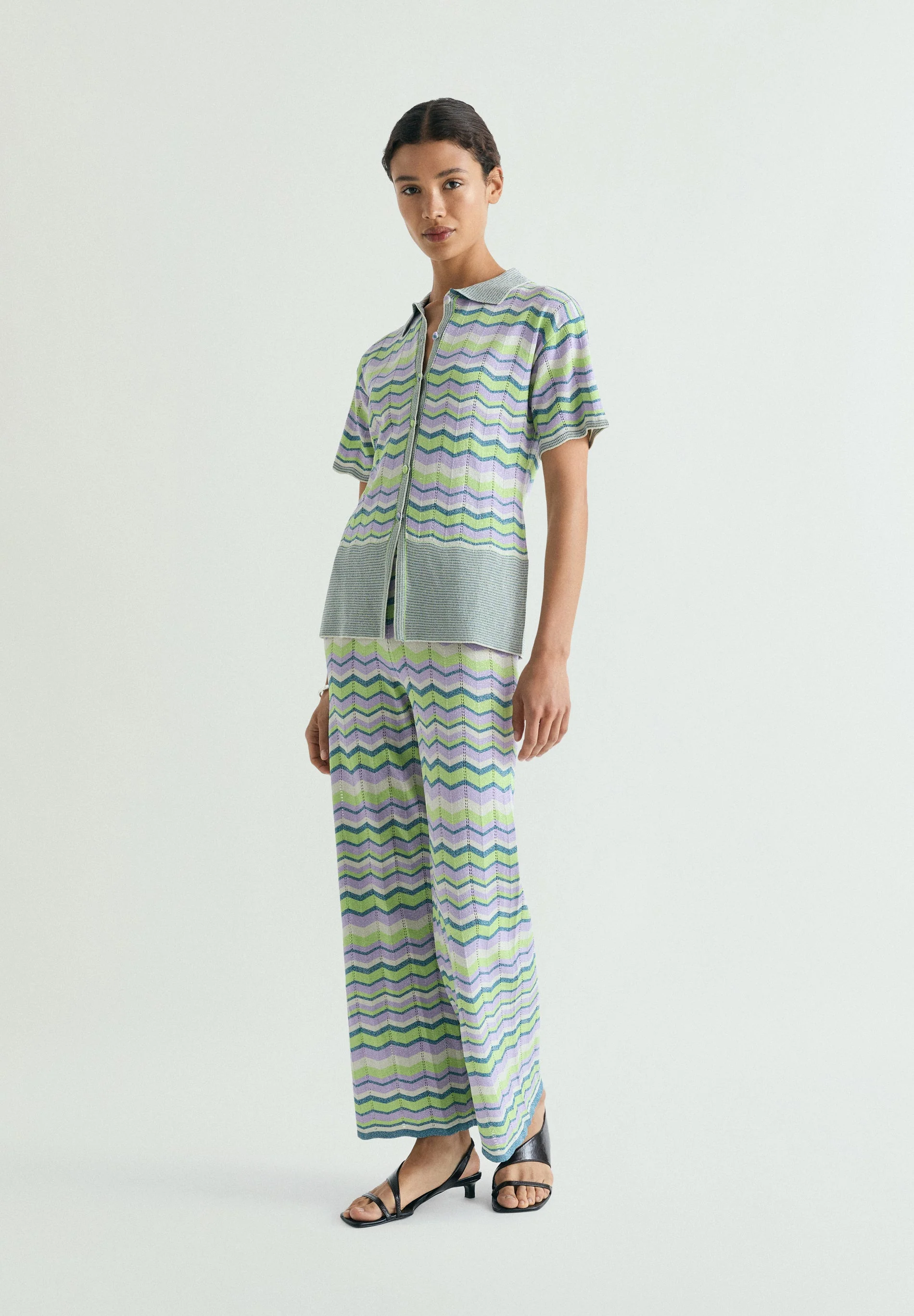 LUREX KNIT POLO SHIRT